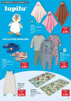 LUPILU Ručnik s kapuljačom za bebe, 100% pamuk, dimenzije cca. 85x85 cm, razne boje - Pregled kataloga iz trgovine Kaufland, vrijedi od 02.09.2026 | Stranica: 23 | Proizvodi: Tepih, Ručnik, Papuče