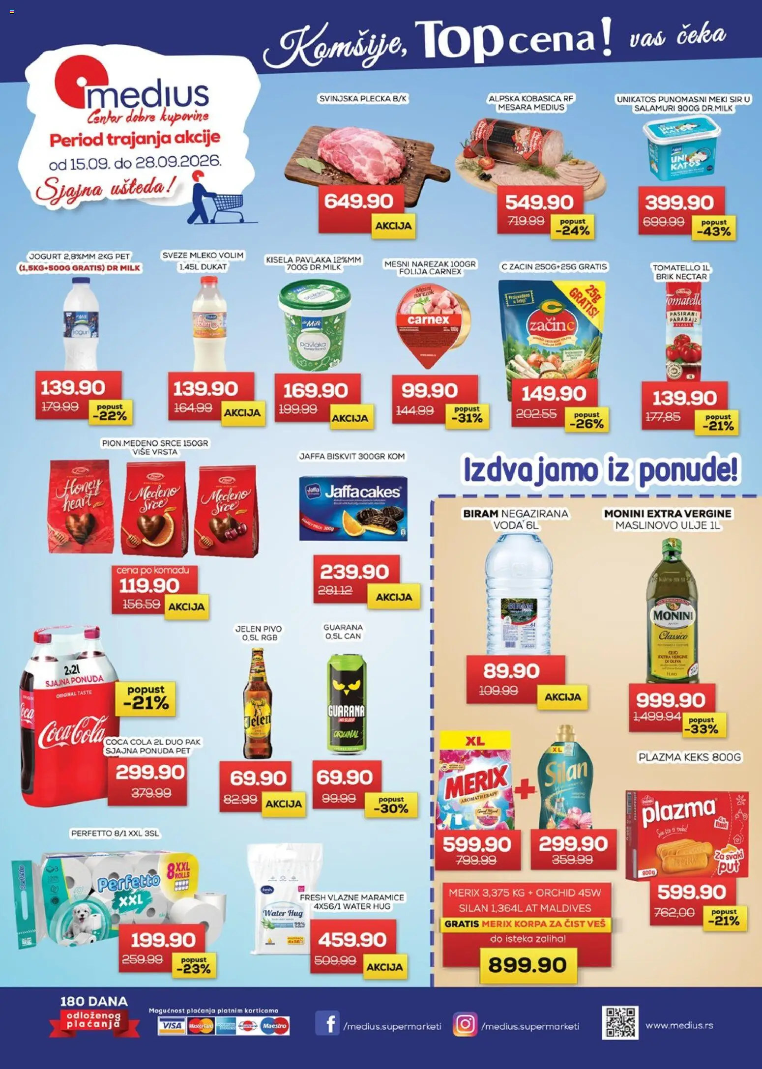 Medius katalog - važi od 15.09.2026 | Strana: 1 | Proizvode: Maramice, Jogurt, Guarana, Pivo