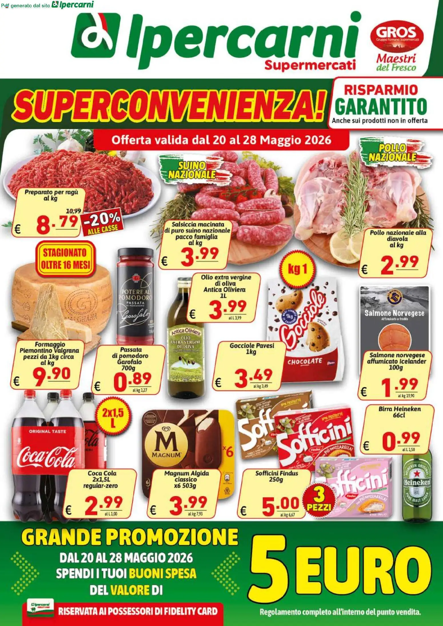 Volantino Ipercarni del 20.05.2026 | Pagina: 1 | Prodotti: Suino, Pomodoro, Formaggio, Salsiccia