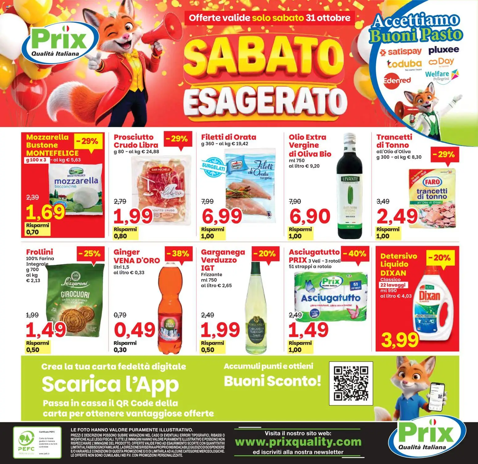 Volantino Prix del 20/10/2026 | Pagina: 25 | Prodotti: Mozzarella, Tonno, Asciugatutto, Frollini