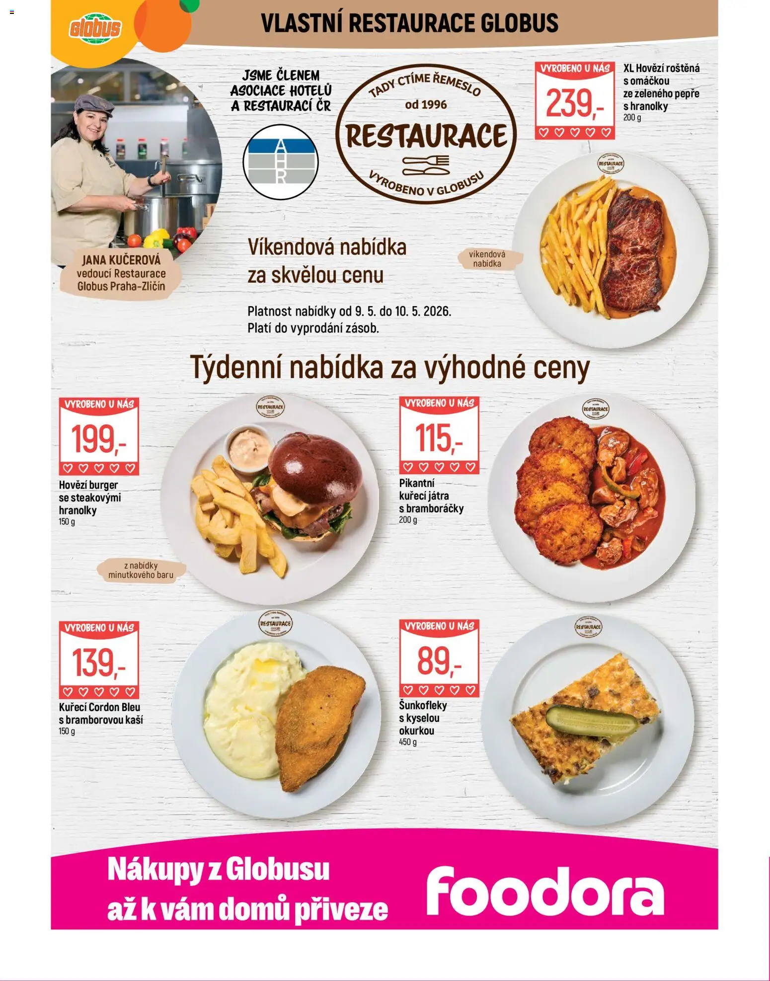Globus leták - Praha Zličín od 06.05.2026 | Strana: 7 | Produkty: Hovězí, Cordon Bleu, Hovězí burger, Kuřecí Játra