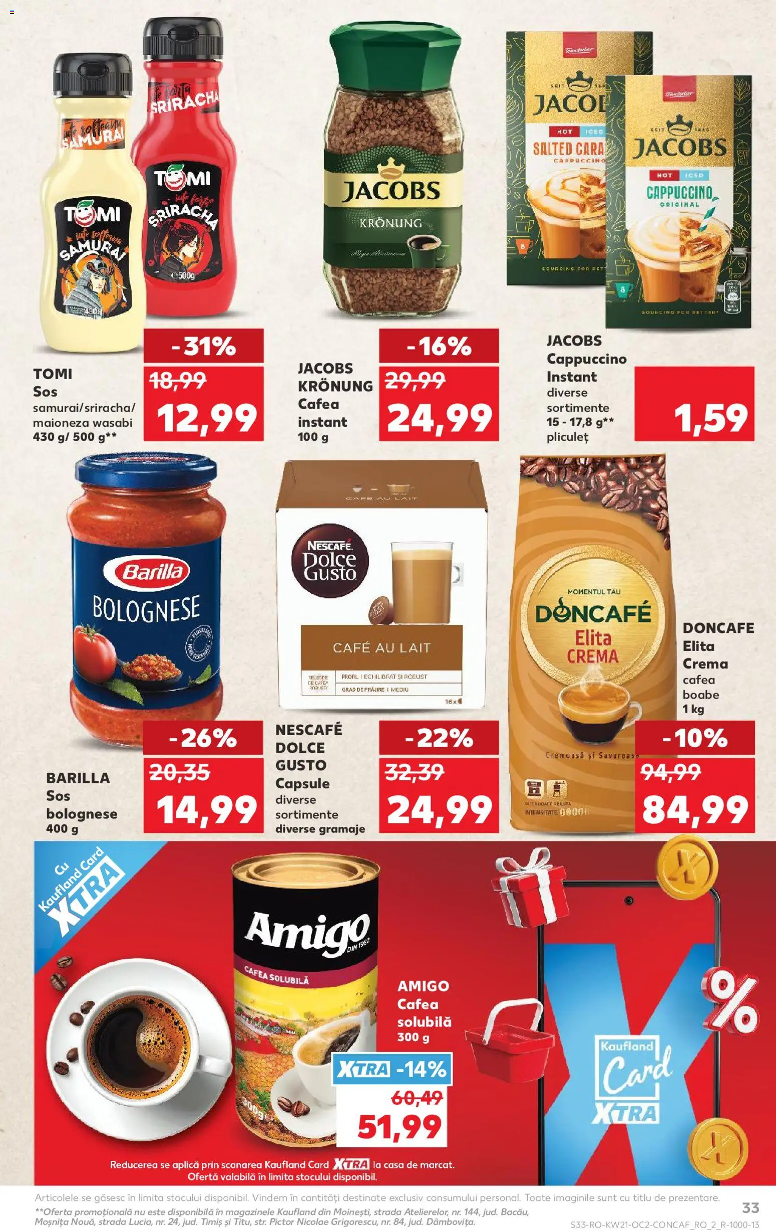 Kaufland RO akciós ujság - amely érvényes a következő dátumtól: 20.05.2026 | Oldal: 33 | Termékek: Dolce Gusto, Nescafé, Cappuccino, Wasabi