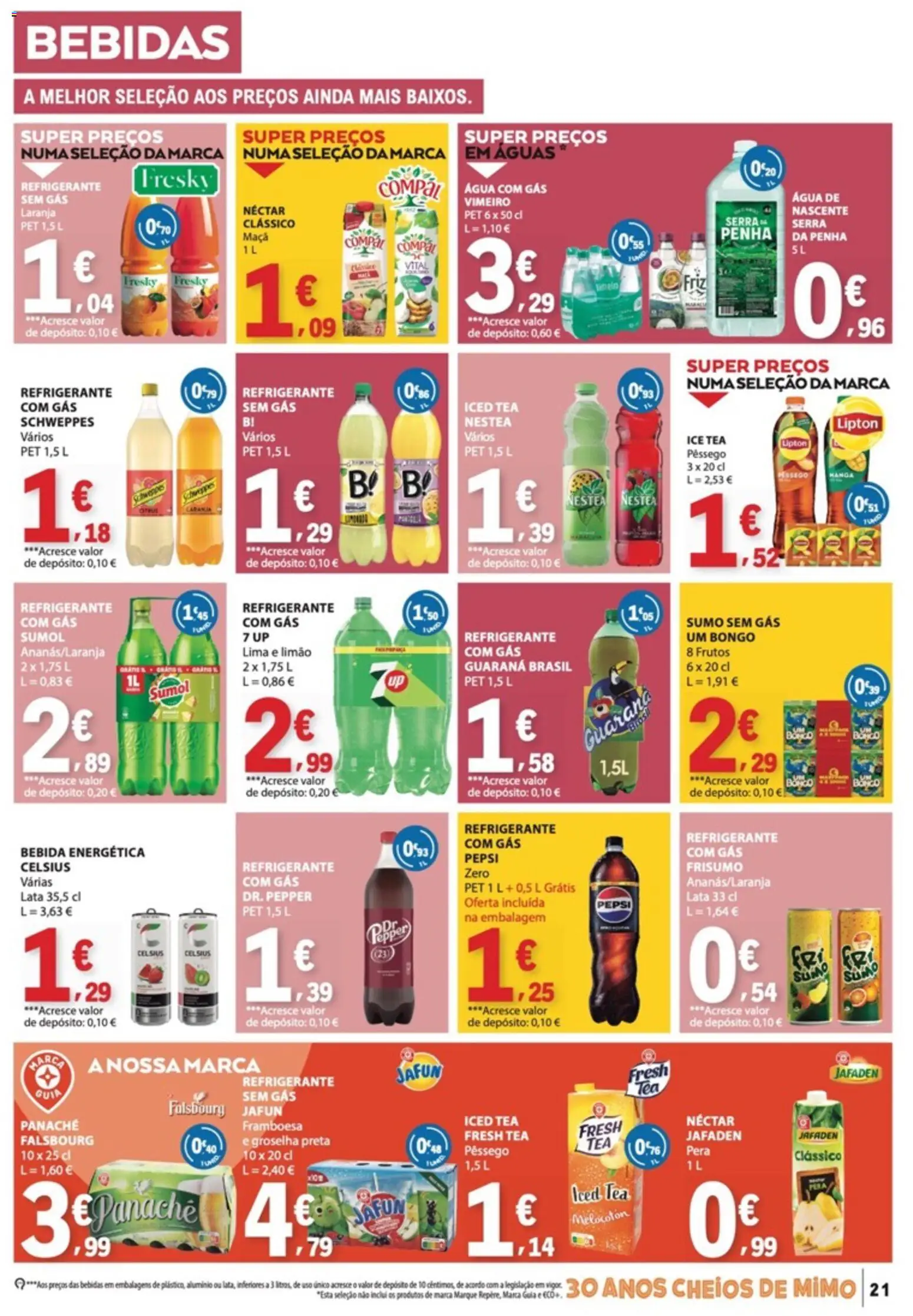 E.Leclerc folheto │ válido de 13/08/2026 | Página: 21 | Produtos: Maça, Lima, Água com gás, Bebida