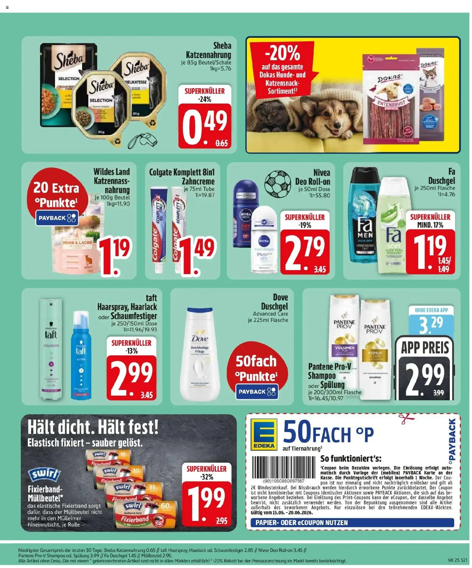 Edeka prospekt Bernhardswald – gültig ab 14.06.2026 | Seite: 23 | Produkte: Sheba, Lachs, Shower Gel, Deo Roll-On