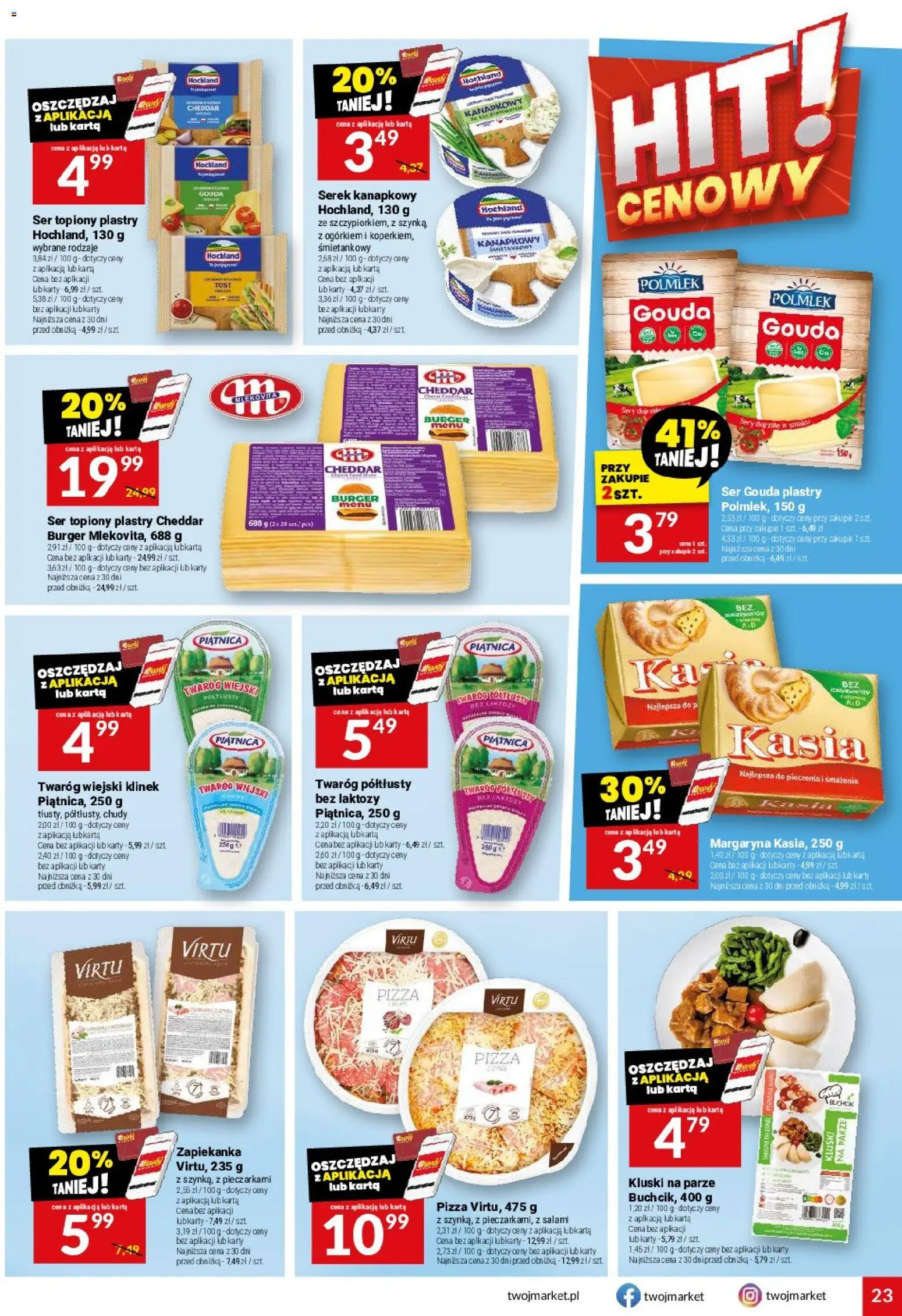 Twój Market gazetka od 05.08.2026 | Strona: 23 | Produkty: Karta, Kluski na parze, Margaryna, Sery