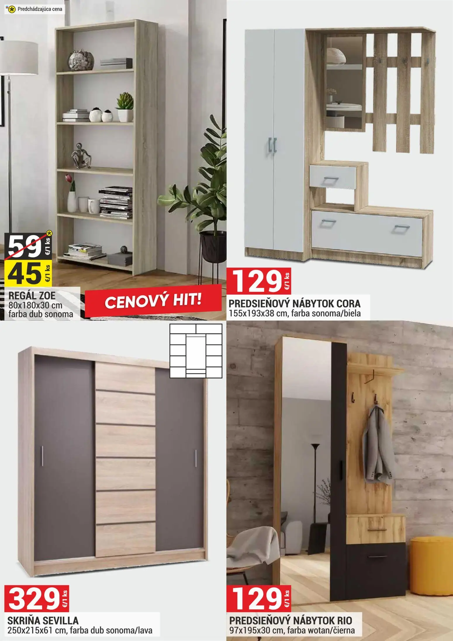 Nové Merkury Market akcie – leták je platný od 01.09.2026 | Strana: 34 | Produkty: Nábytok, Regál, Skriňa, Predsieňový nábytok