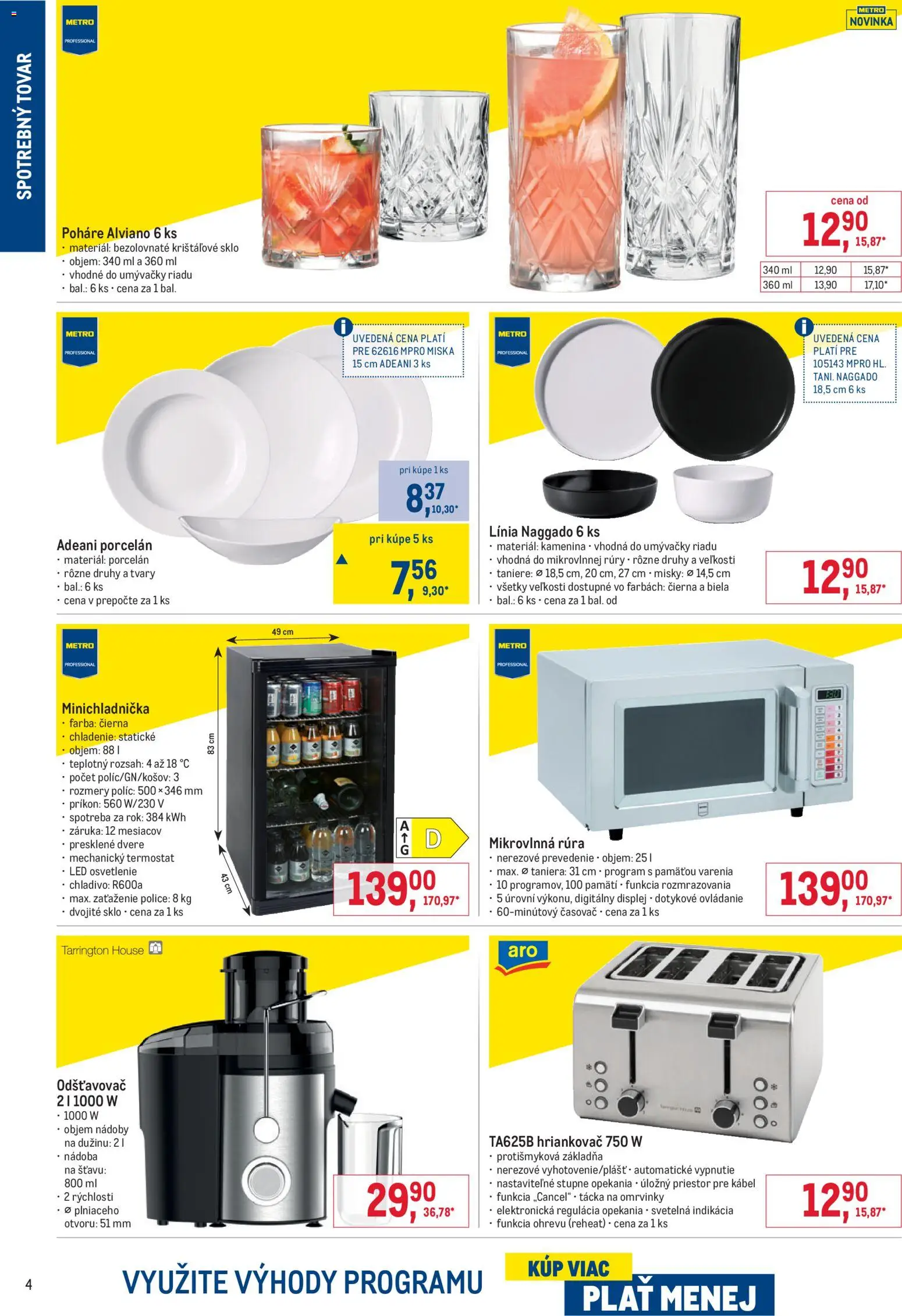 Nové Metro akcie – leták je platný od 26.08.2026 | Strana: 4 | Produkty: Led osvetlenie, Osvetlenie, Police, Termostat