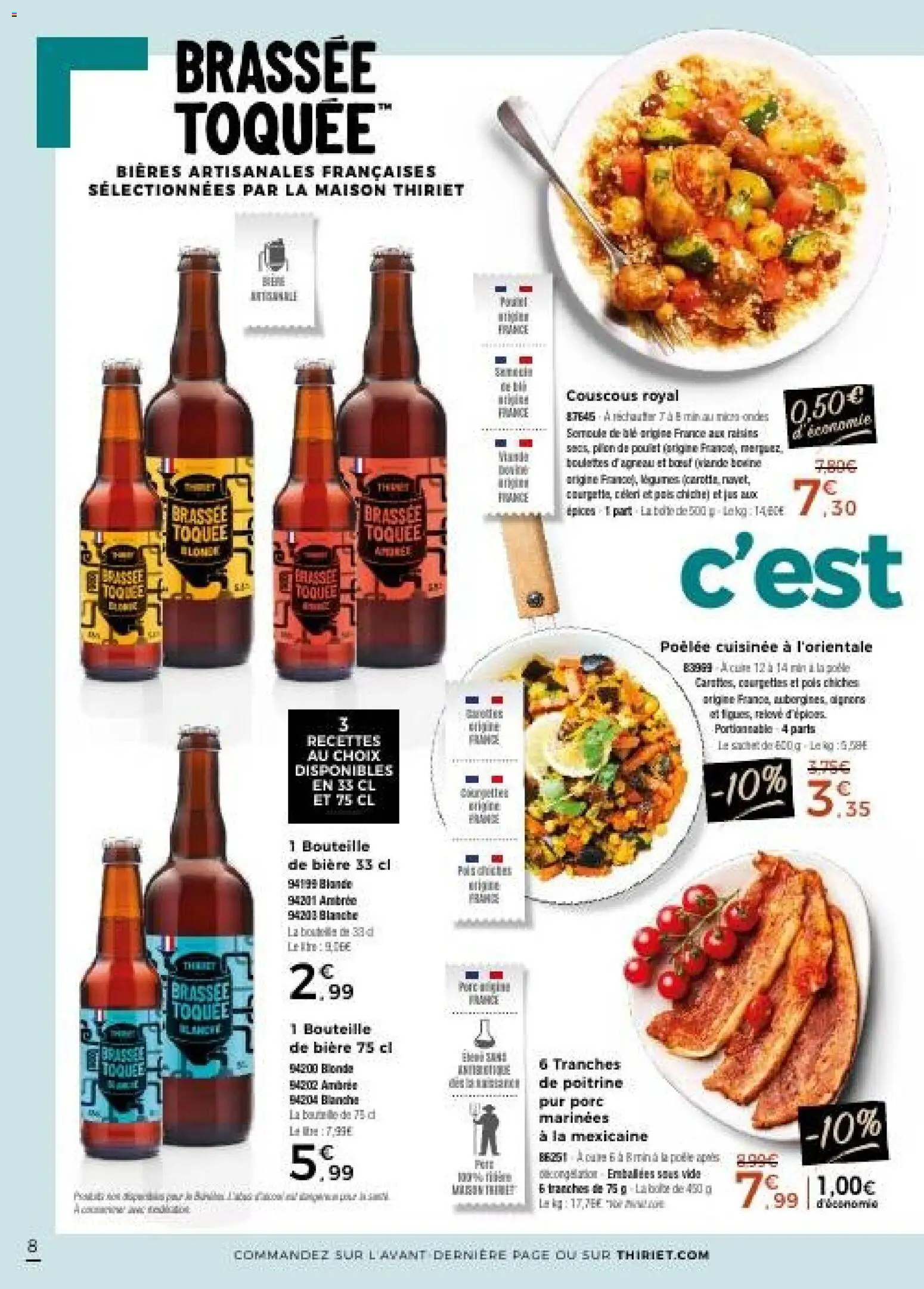 {H1} | Page: 8 | Produits: Merguez, Jus, Porc, Thé