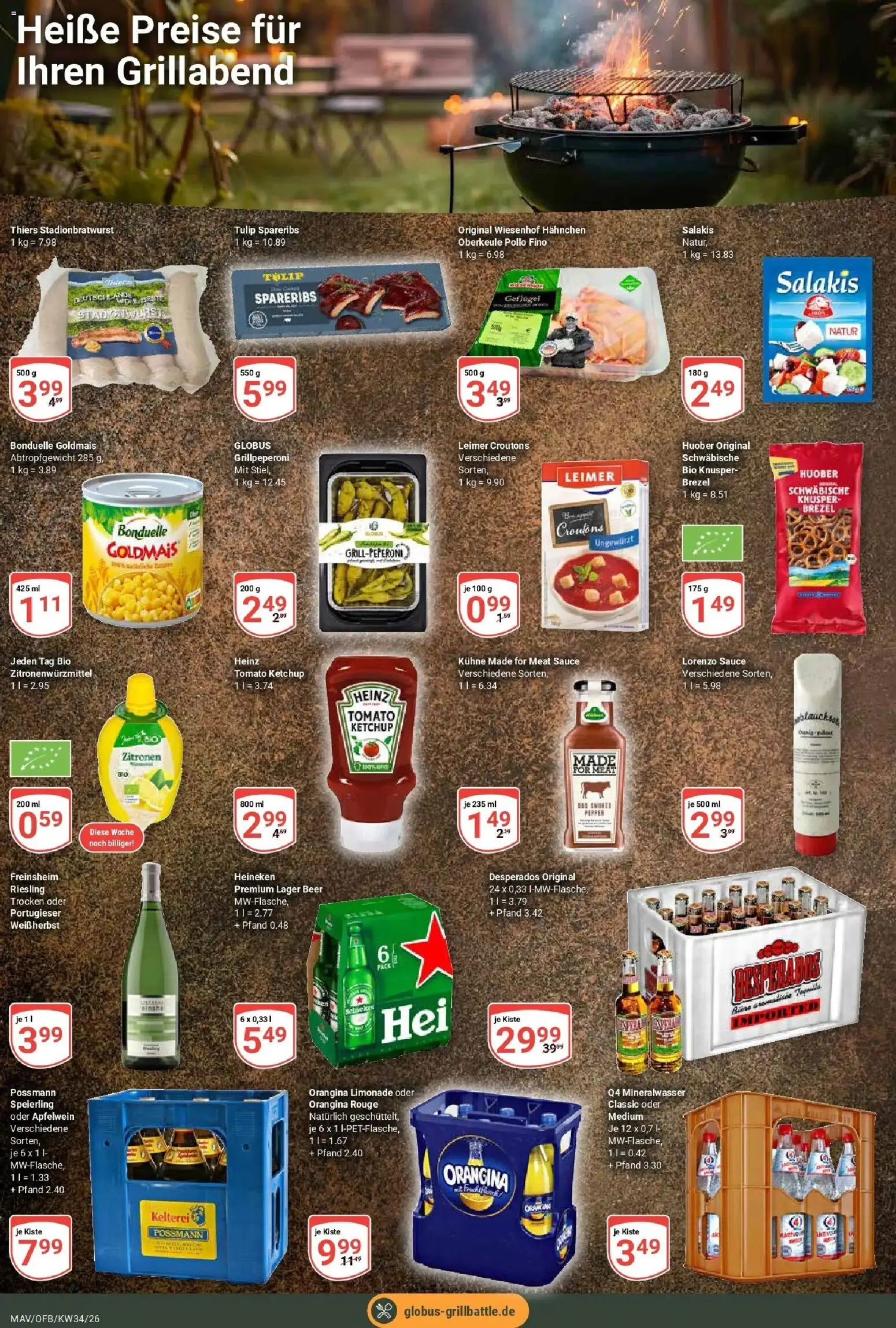 Globus Prospekt Mannheim (ab 17.08.2026) » Angebote online | Seite: 16 | Produkte: Hahnchen, Heineken, Salakis, Ketchup