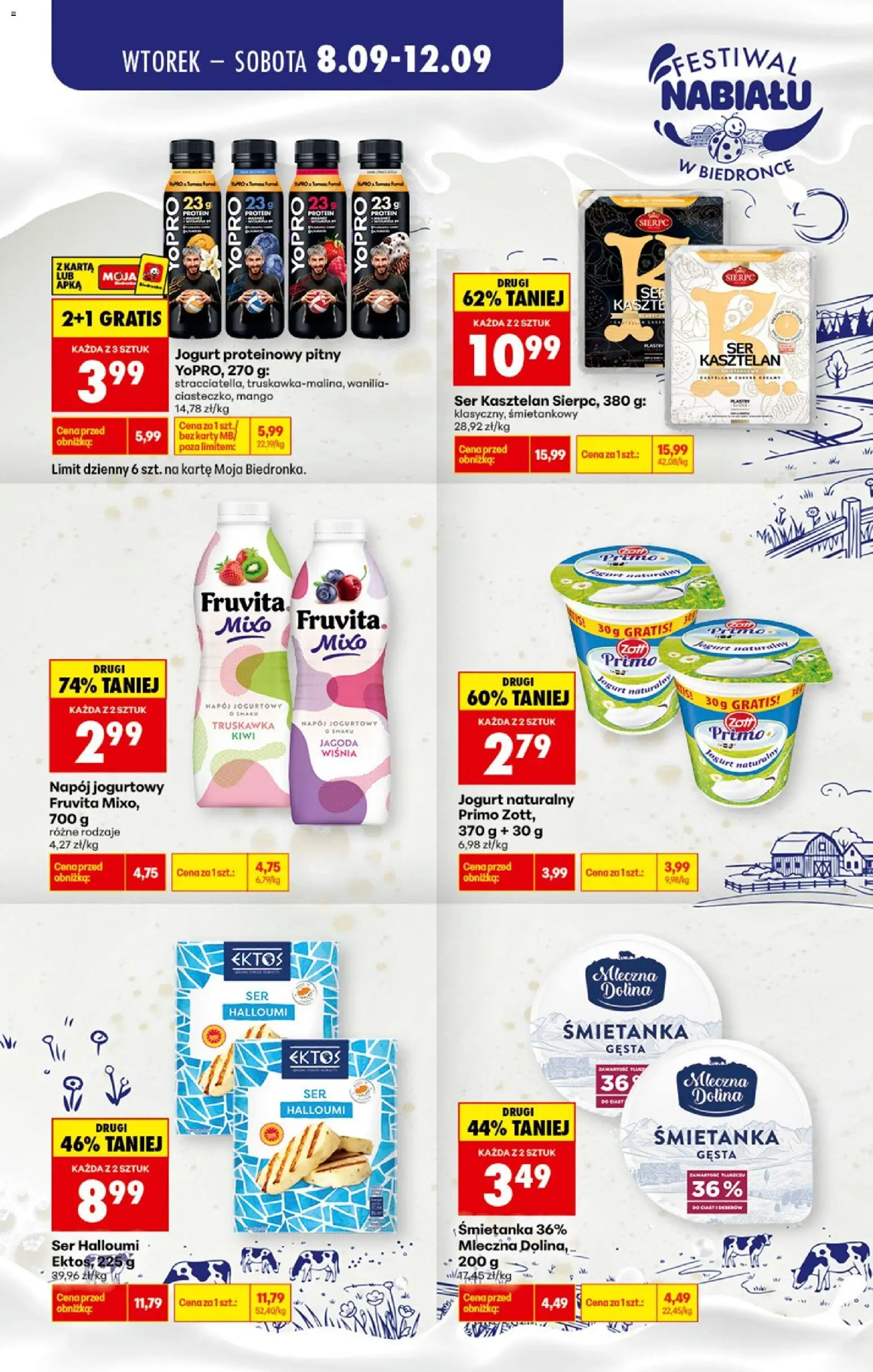 Biedronka gazetka - Festiwal nabiału od 08.09.2026 | Strona: 2 | Produkty: Jogurt naturalny, Jogurt, Kiwi, Fruvita