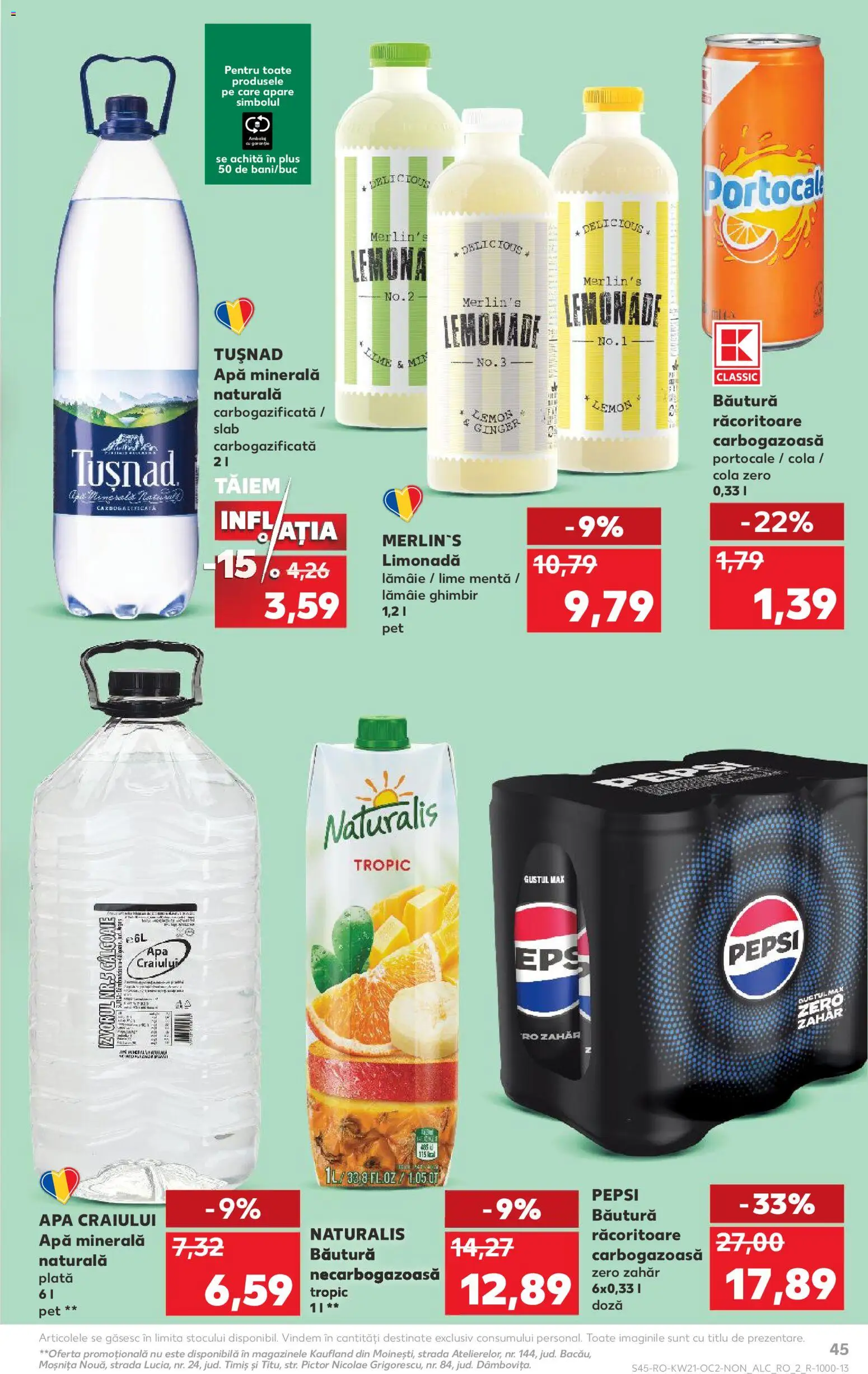 Noul catalog Kaufland – valabil de la 20.05.2026 | Pagină: 45 | Produse: Sıcak su torbası, Amerikan servis, Zahăr, Lămâie
