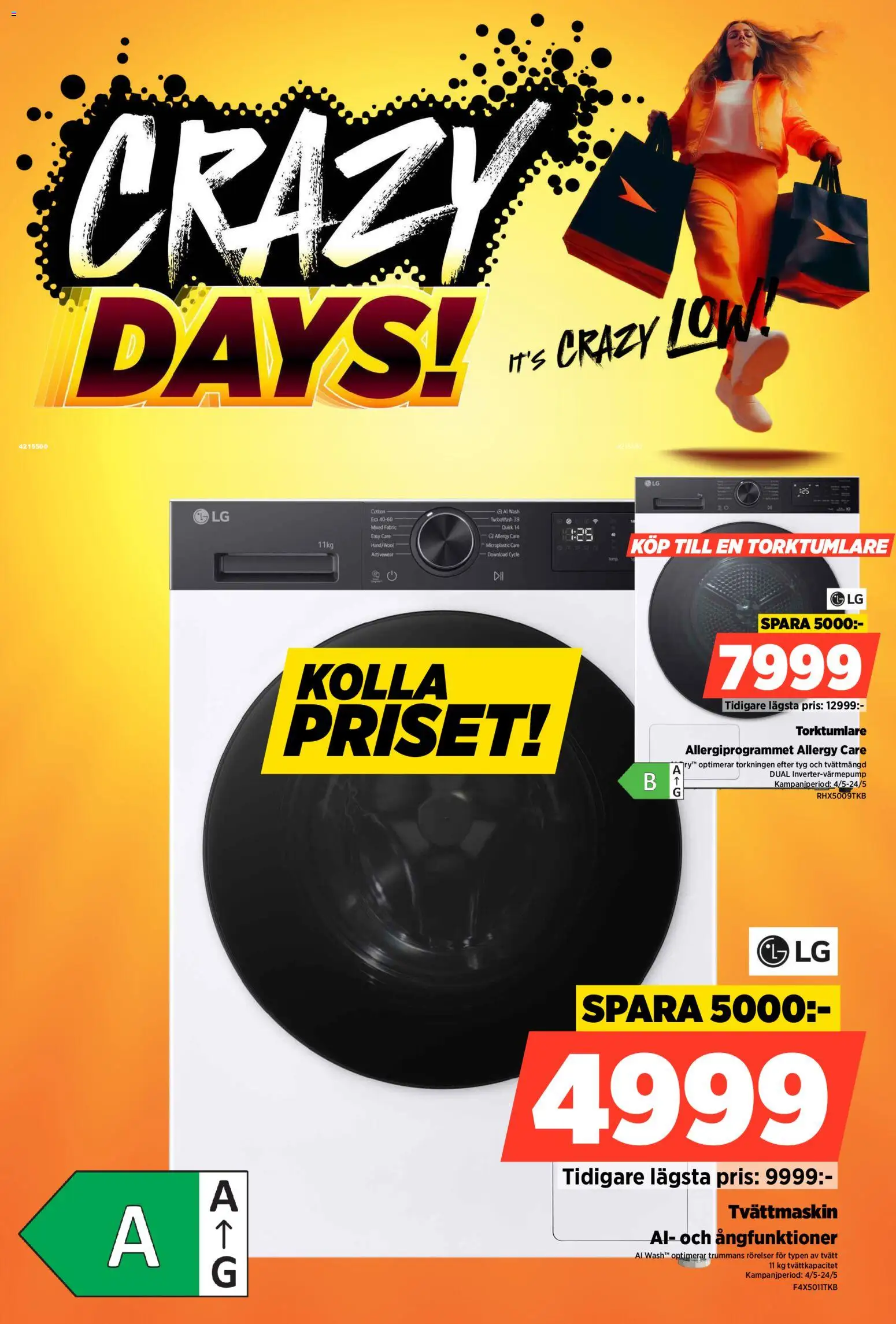 Power reklamblad aktuell från 18.05.2026 | Sida: 43 | Produkter: Tvättmaskin, Torktumlare