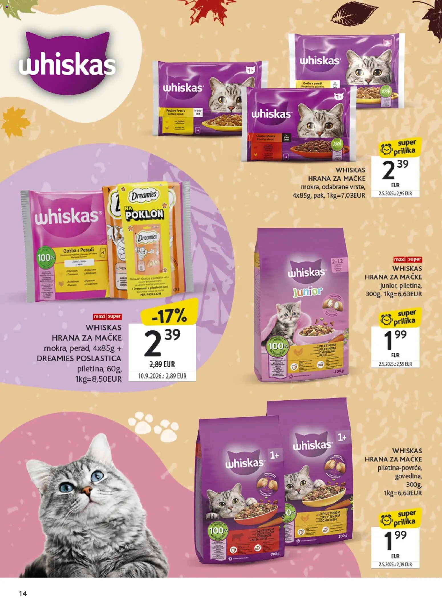 Konzum HR akciós ujság - amely érvényes a következő dátumtól: 2026.10.05. | Oldal: 14 | Termékek: Whiskas