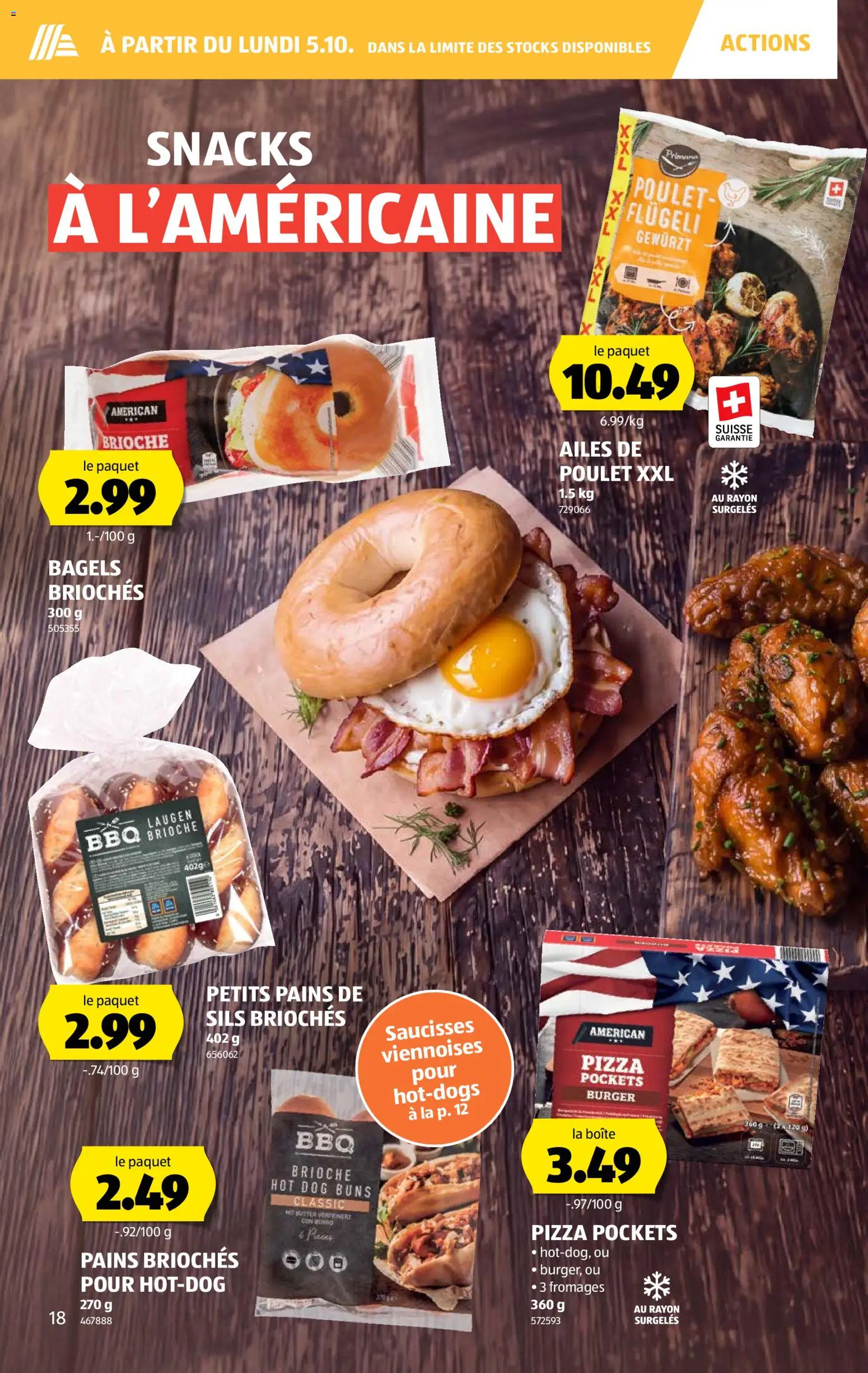 Aldi aktionen FR – gültig ab 01.10.2026 | Seite: 18 | Produkte: Burger, Snacks, Pizza
