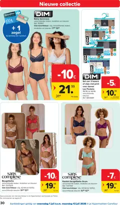 Set van 3 boxers of slips met print voor dames Les Pockets, 36/38 tot 44/46, verschillende kleuren - Voorbeeld van een folder van Carrefour, geldig van 01/07/2026 | Pagina: 30 | Producten: Boxers