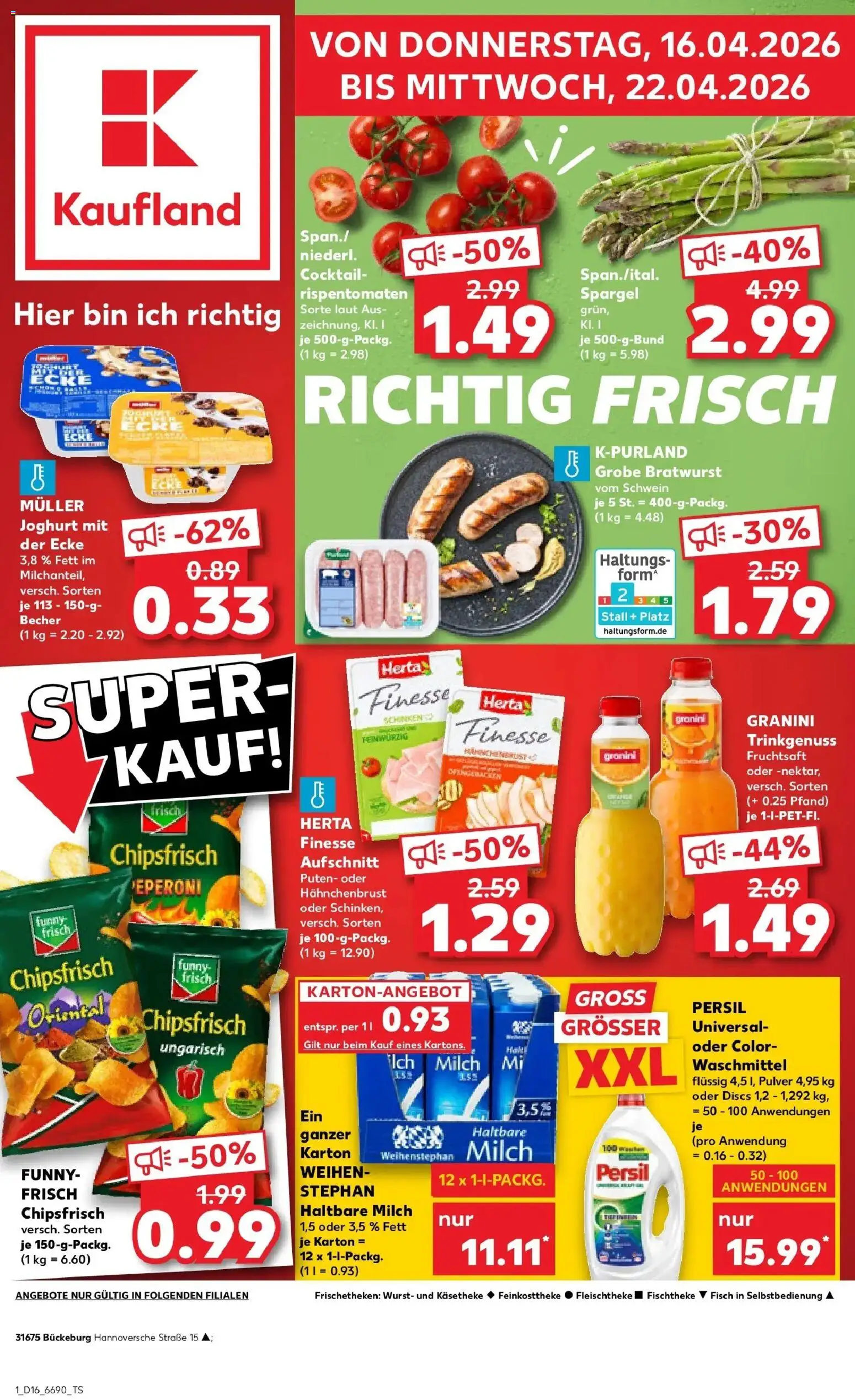 Kaufland Prospekt Bückeburg	 – gültig ab 13.04.2026 | Seite: 13 | Produkte: Bratwurst, Wurst, Granini, Hahnchenbrust