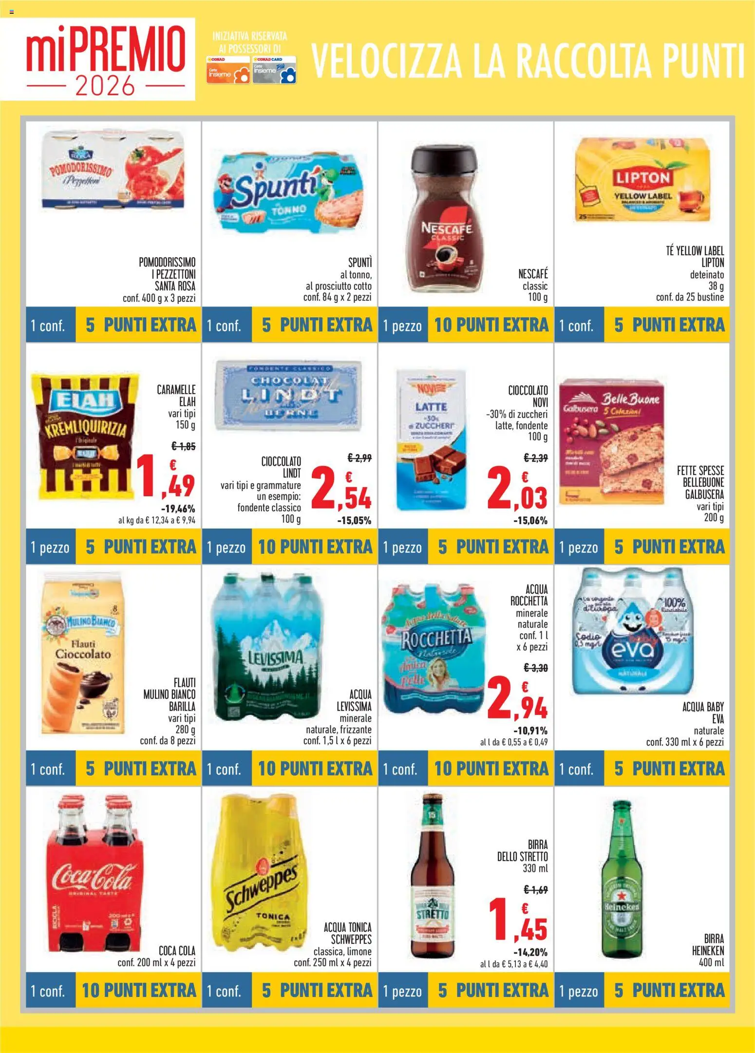 Volantino Conad del 12/08/2026 | Pagina: 10 | Prodotti: Acqua, Prosciutto, Heineken, Coca Cola