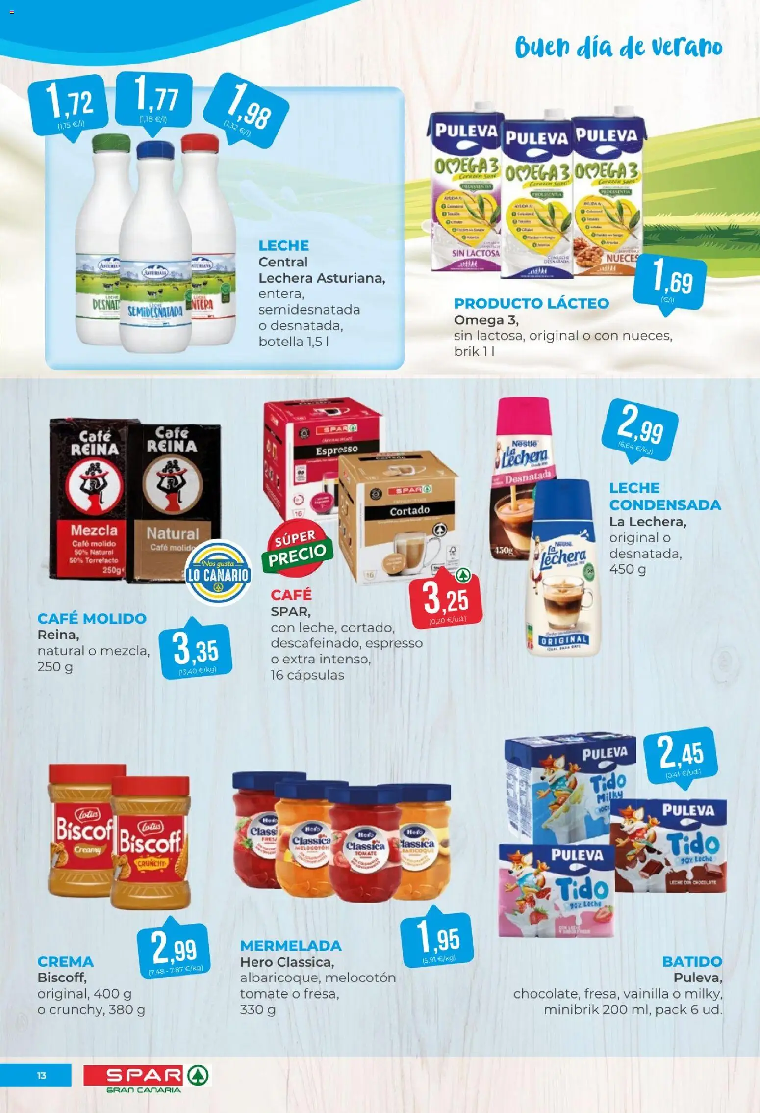 Spar folleto │ válido desde el 24/07/2026 | Página: 13 | Productos: Leche, Chocolate, Café molido, Crema
