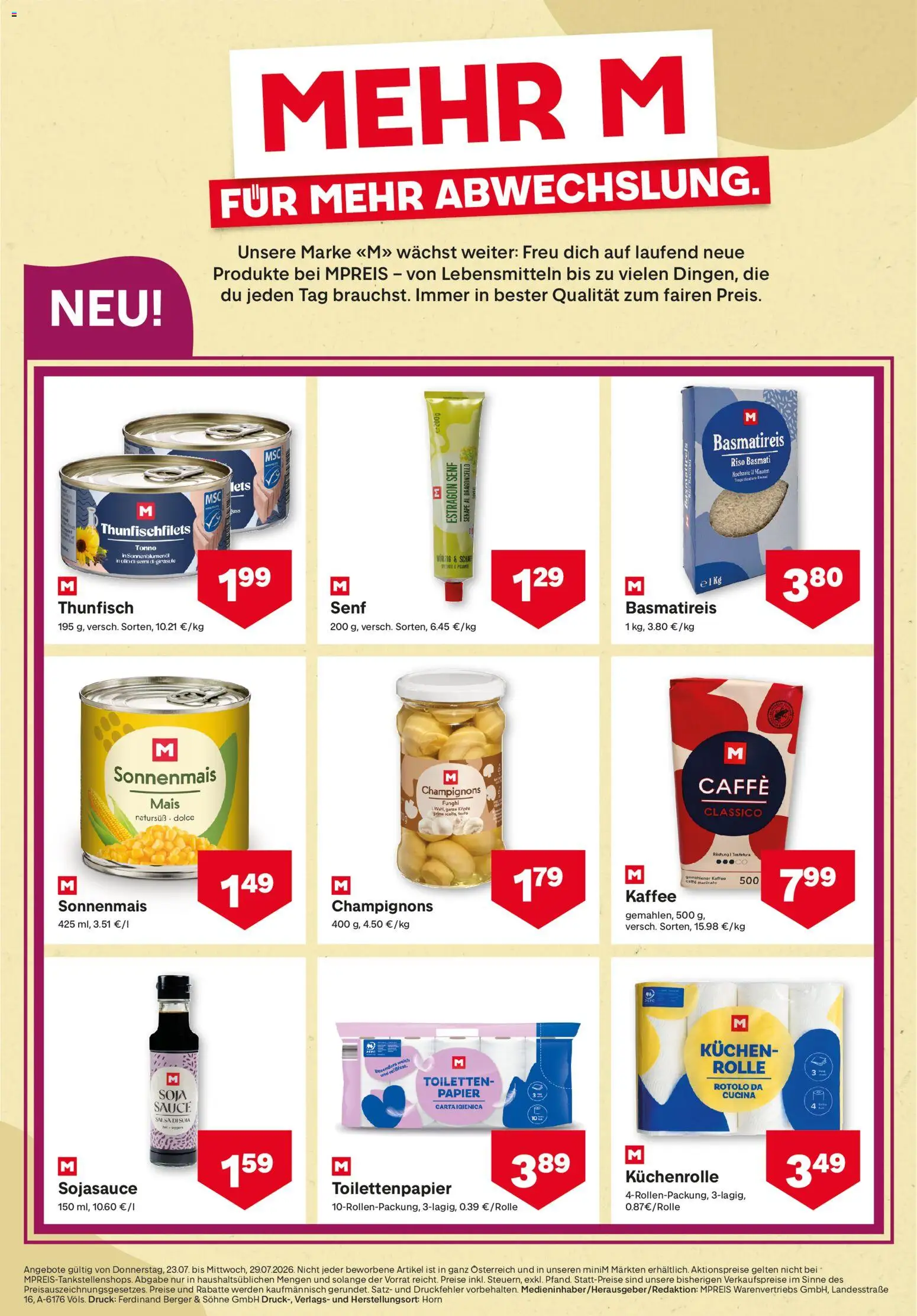 MPREIS Flugblatt gültig ab 23.07.2026 | Seite: 10 | Produkte: Kaffee