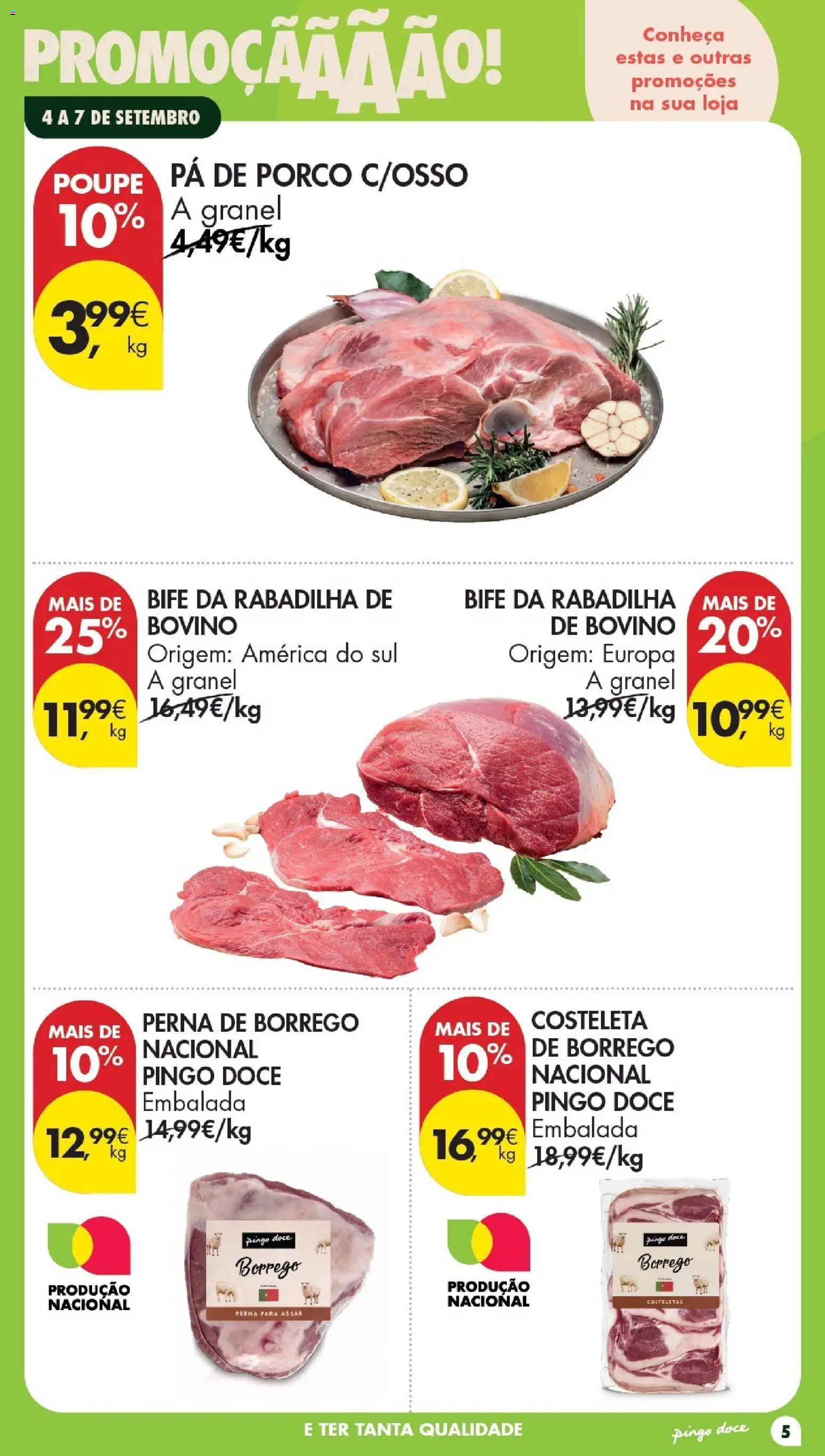 Pingo Doce Poupe este Fim de Semana │ válido de 04/09/2026 | Página: 5 | Produtos: Costeleta, Pá de porco, Pá, Bife