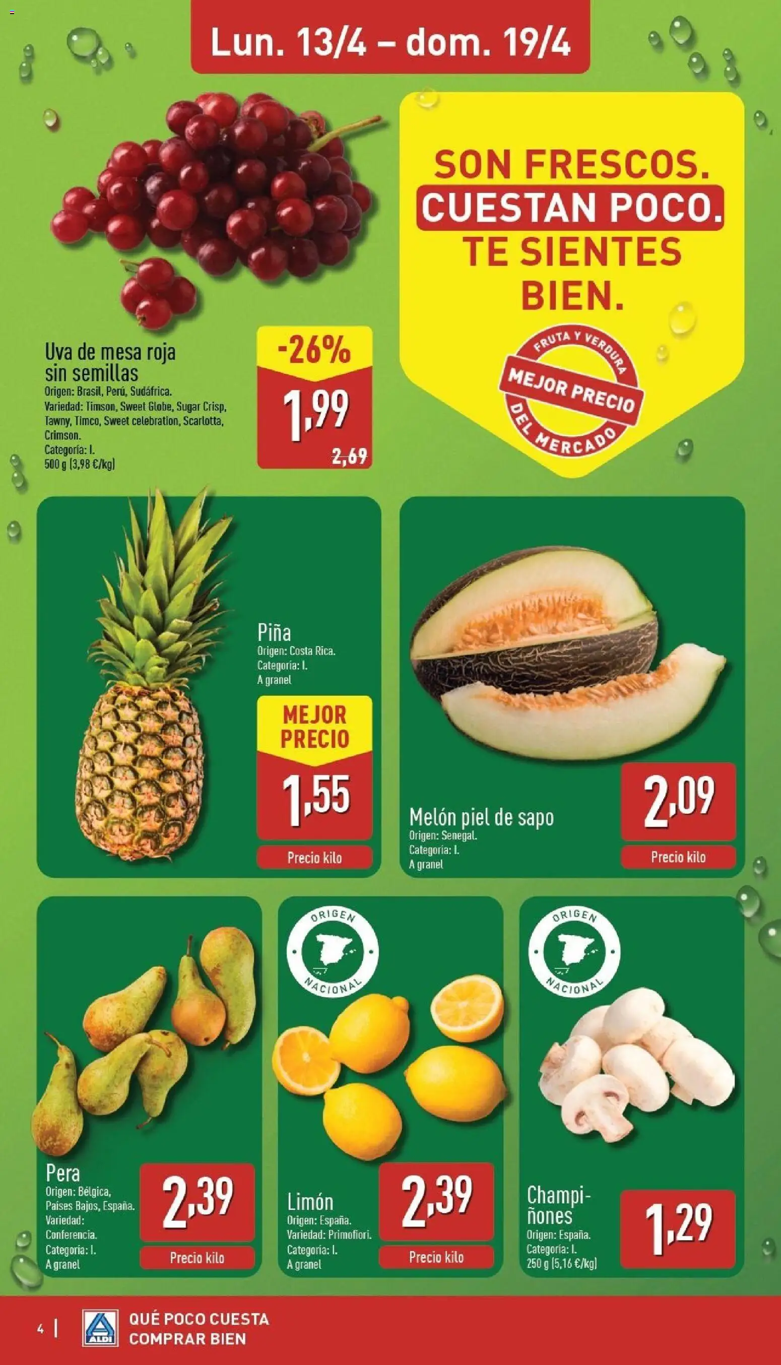 Aldi folleto Península │ válido desde el 13.04.2026 | Página: 4 | Productos: Φορτιστής, Piña, Té, Mesa