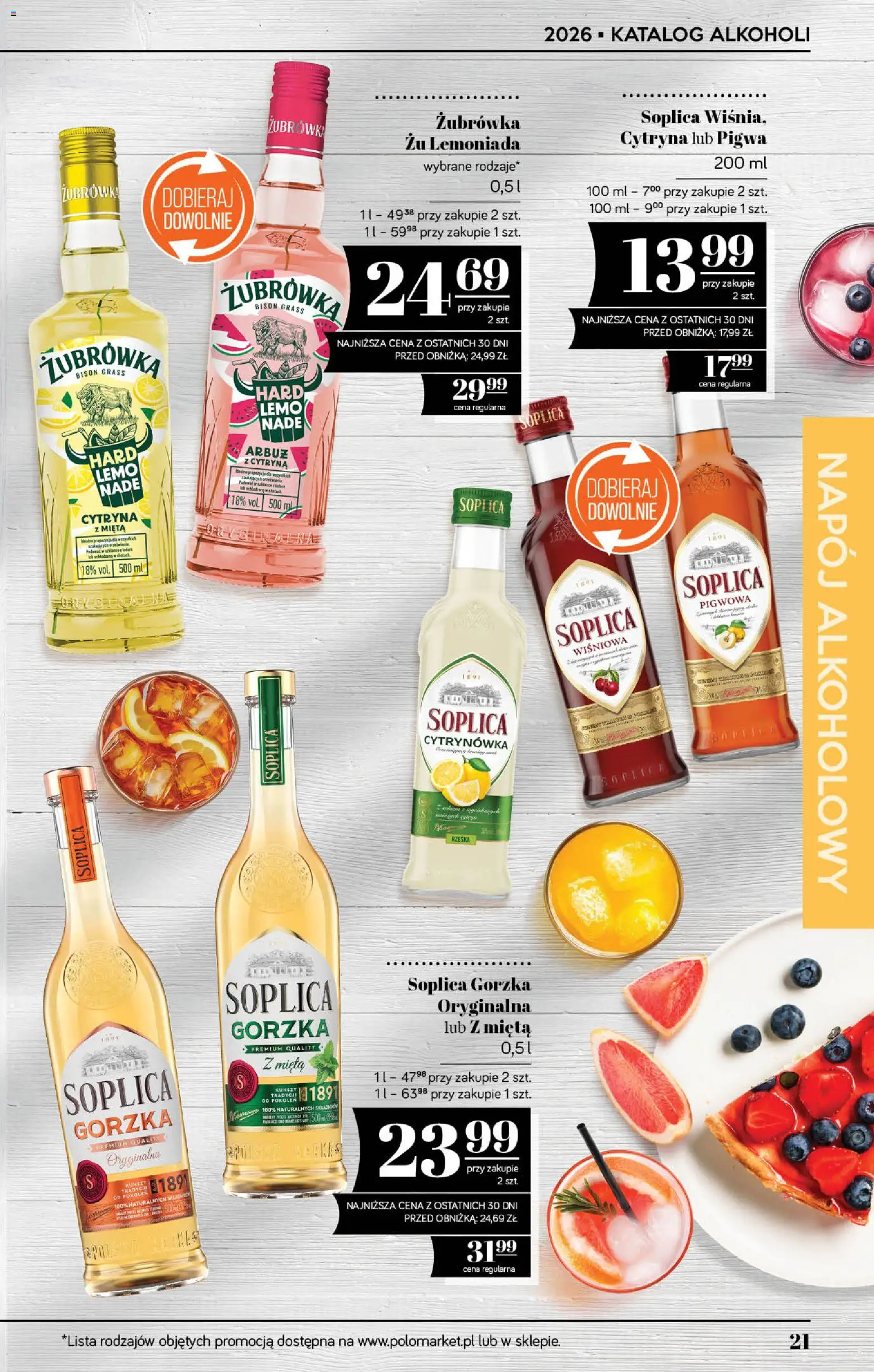 POLOmarket katalog - Alkoholi od 18.06.2026 | Strona: 21 | Produkty: Cytryna, Pigwa, Mięta, Żubrówka