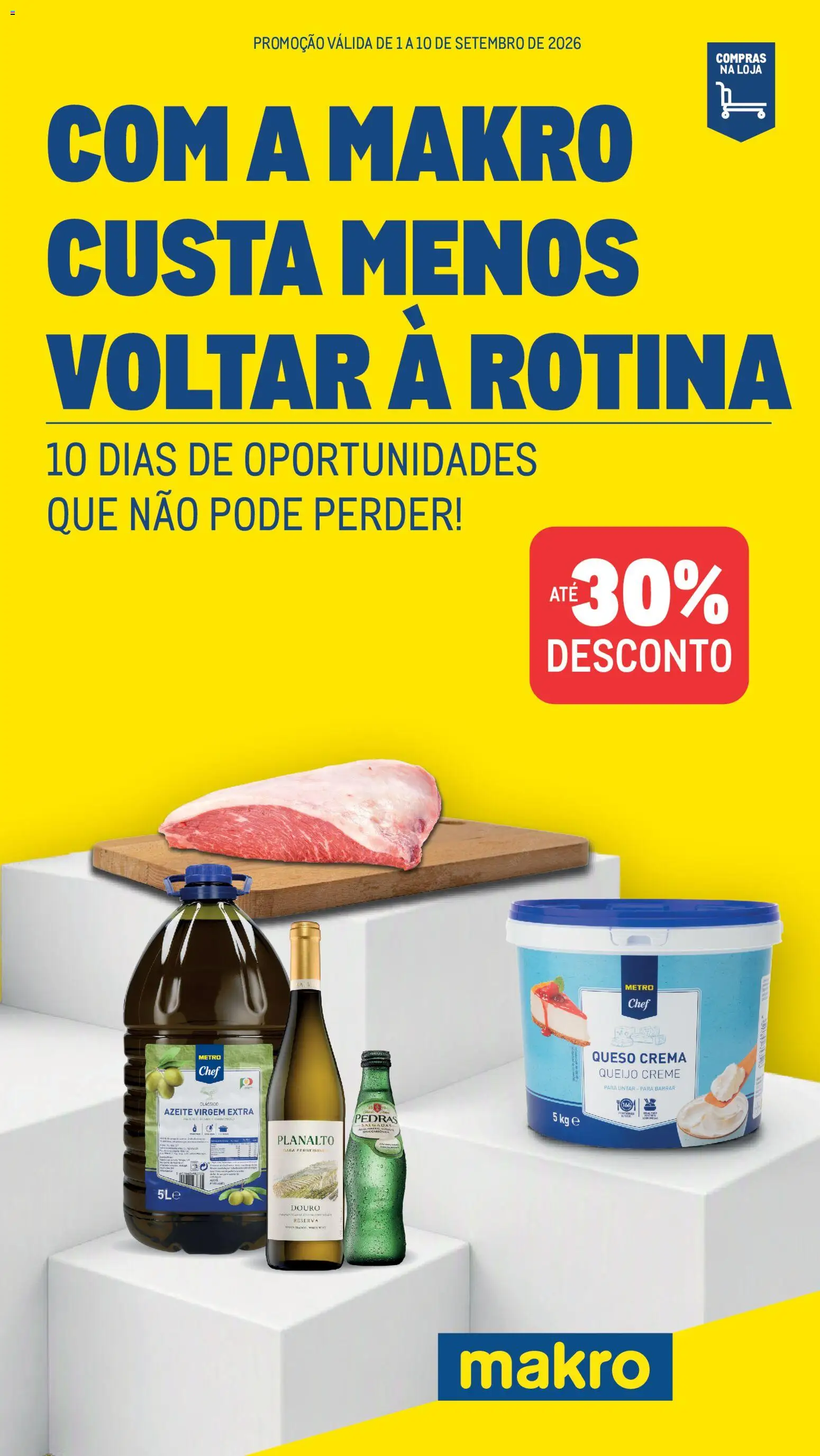 Makro 10 Dias 10 Ofertas │ válido de 01/09/2026 | Página: 1 | Produtos: Azeite, Queijo creme, Azeite virgem extra, Creme