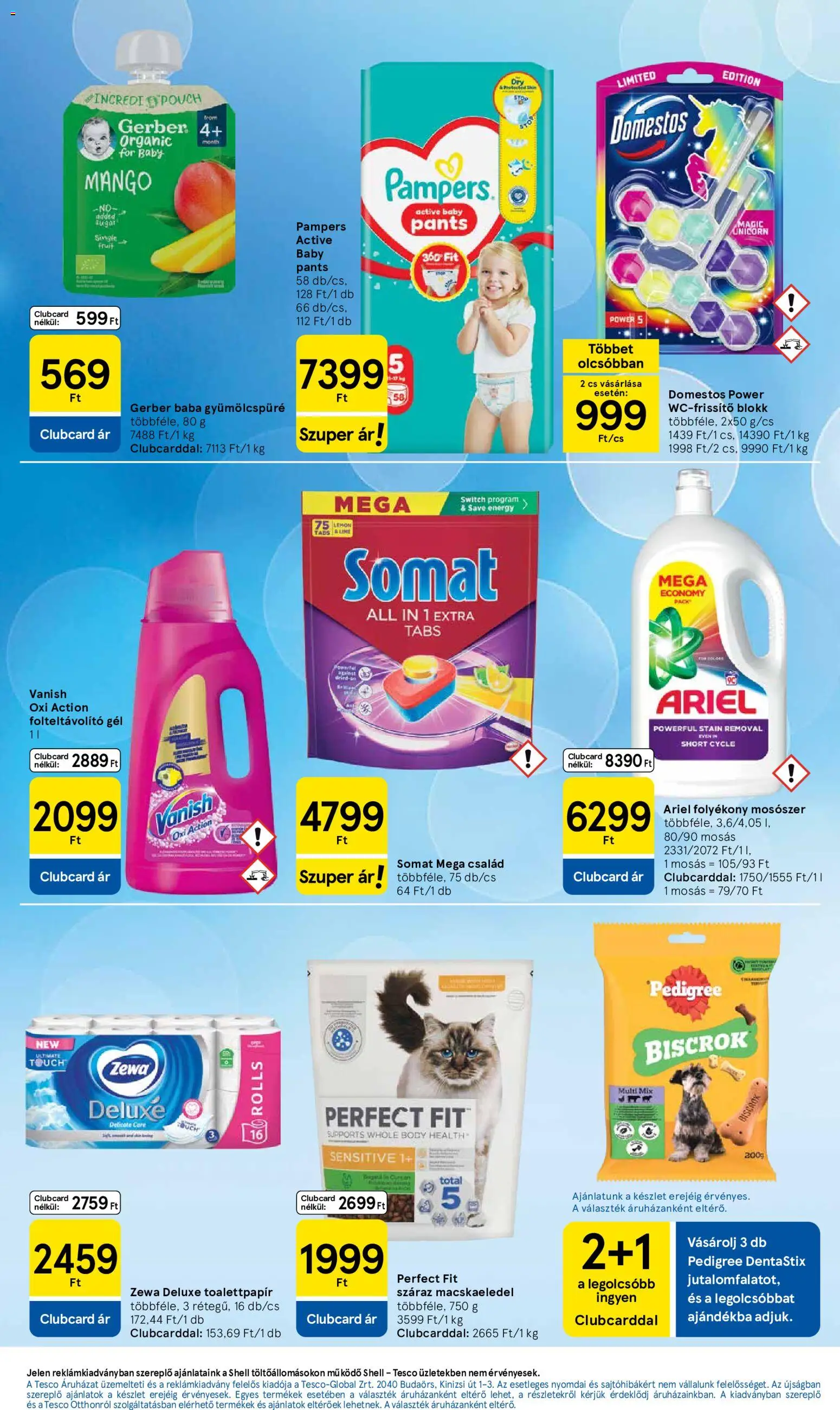 Tesco akciós ujság - amely érvényes a következő dátumtól: 2026.08.27. | Oldal: 7 | Termékek: Toalettpapír, Vanish, Száraz macskaeledel, Baba