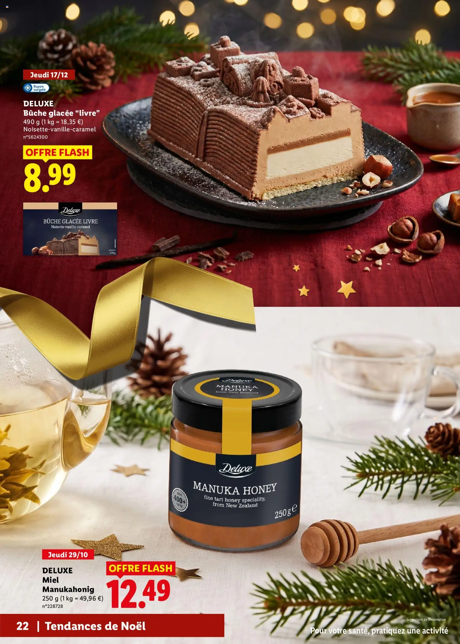 {H1} | Page: 22 | Produits: Cake, Miel, Bûche glacée, Livre