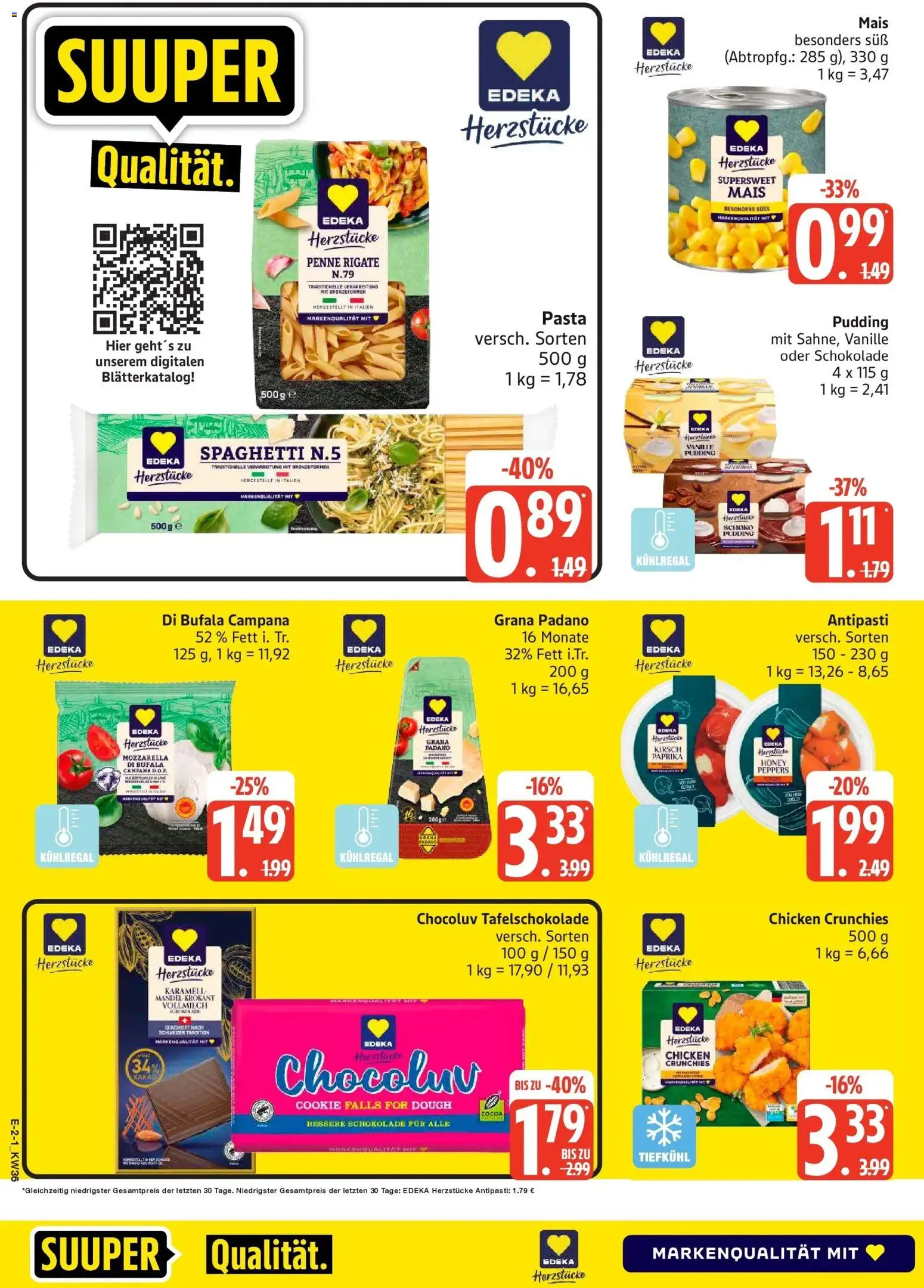 Edeka Prospekt Husum (ab 31.08.2026) » Angebote Online | Seite: 2 | Produkte: Grana Padano, Mozzarella, Pudding, Vanille