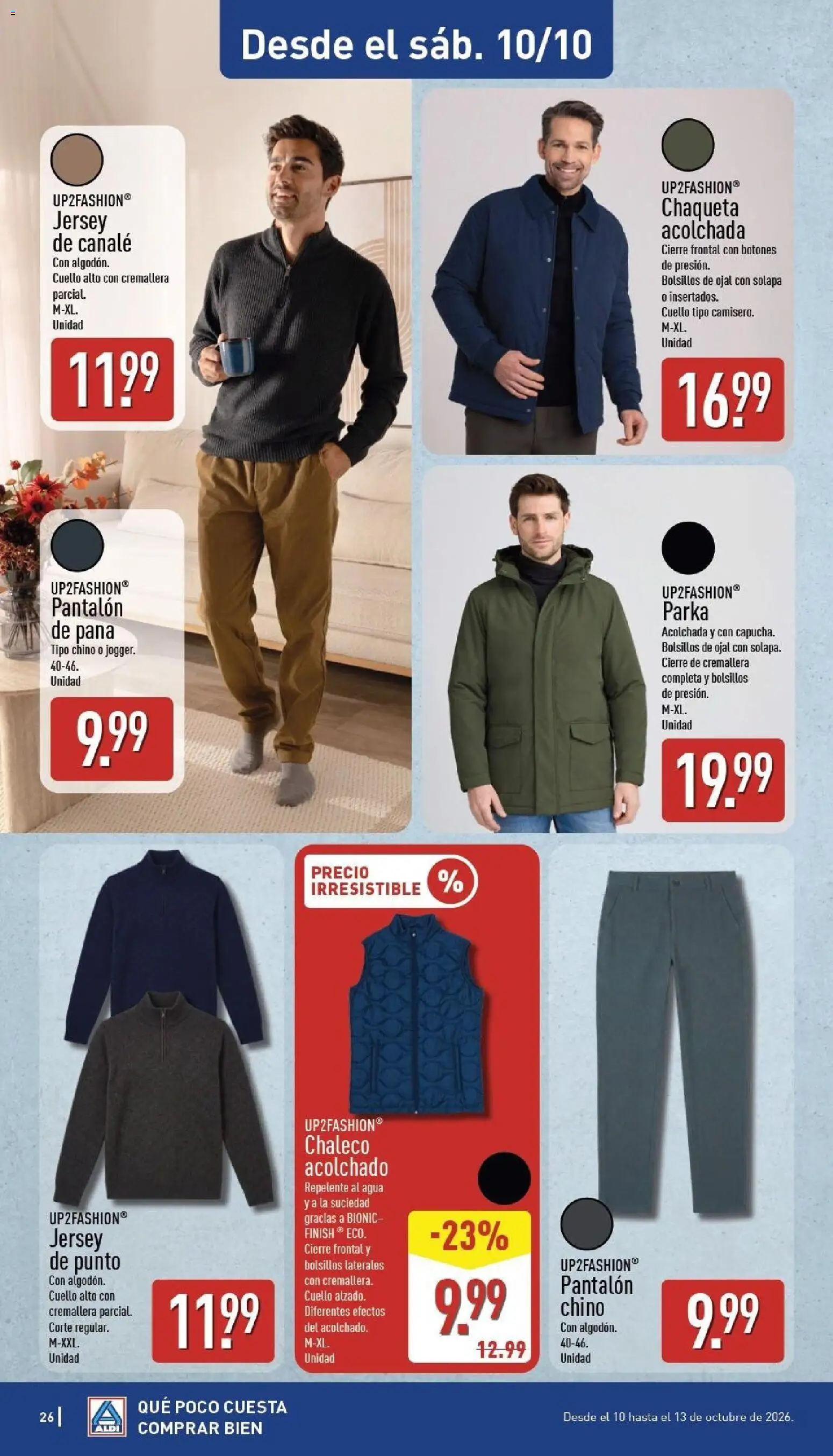 Aldi folleto Península │ válido desde el 05/10/2026 | Página: 26 | Productos: Chaleco, Chaqueta, Algodón, Agua