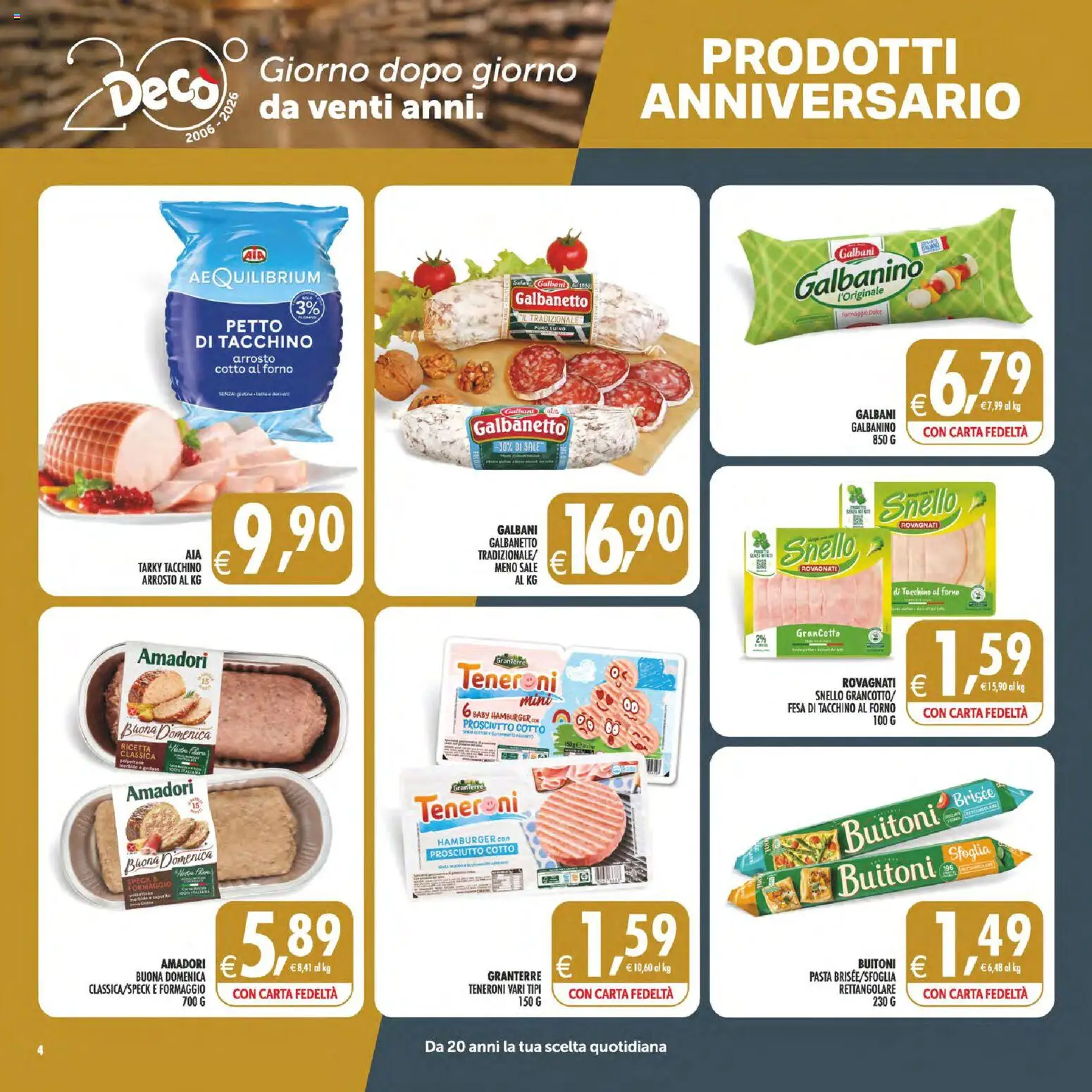 Volantino Decò del 23/10/2026 | Pagina: 4 | Prodotti: Speck, Prosciutto Cotto, Sale, Pasta