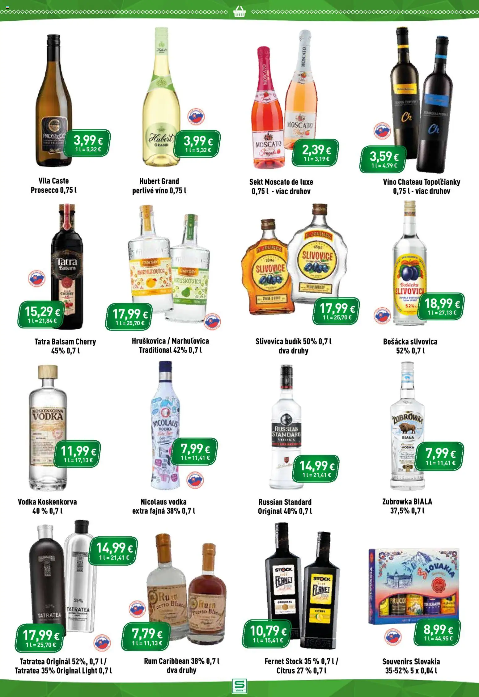 Nové Sintra akcie – leták je platný od 20.08.2026 | Strana: 11 | Produkty: Víno, Fernet, Perlivé víno, Nicolaus vodka