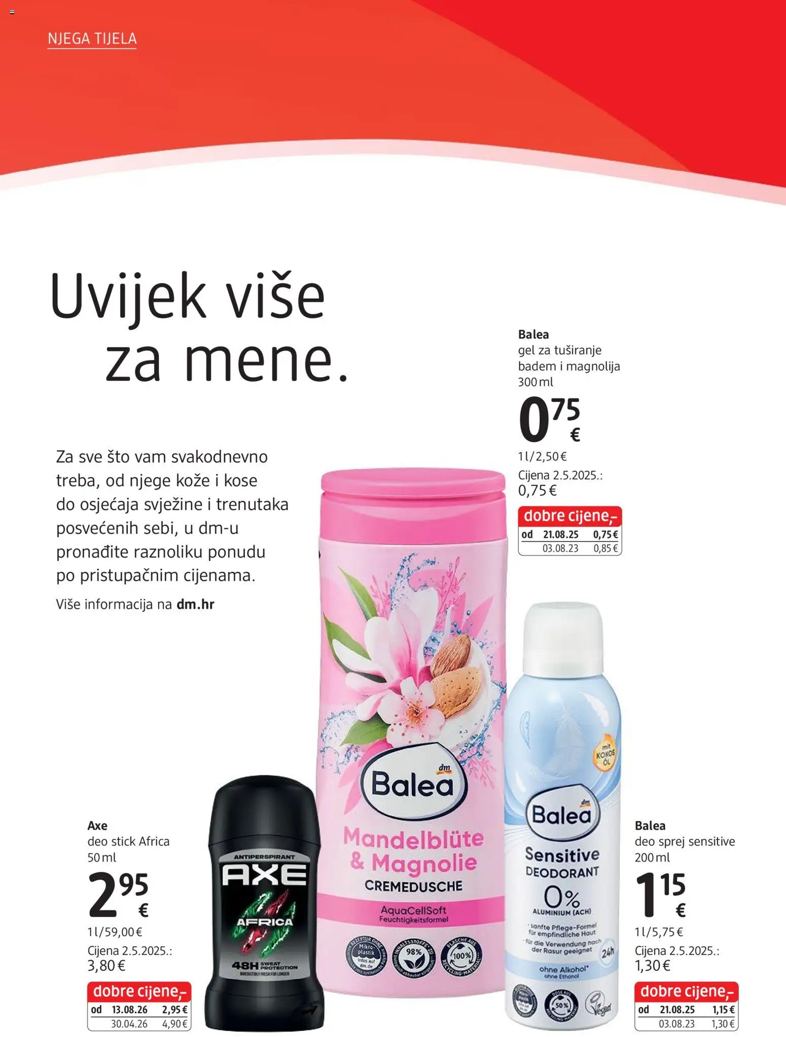 DM katalog | vrijedi od 01.09.2026 | Stranica: 20 | Proizvodi: Alkohol, Gel za tuširanje, Antiperspirant, Badem