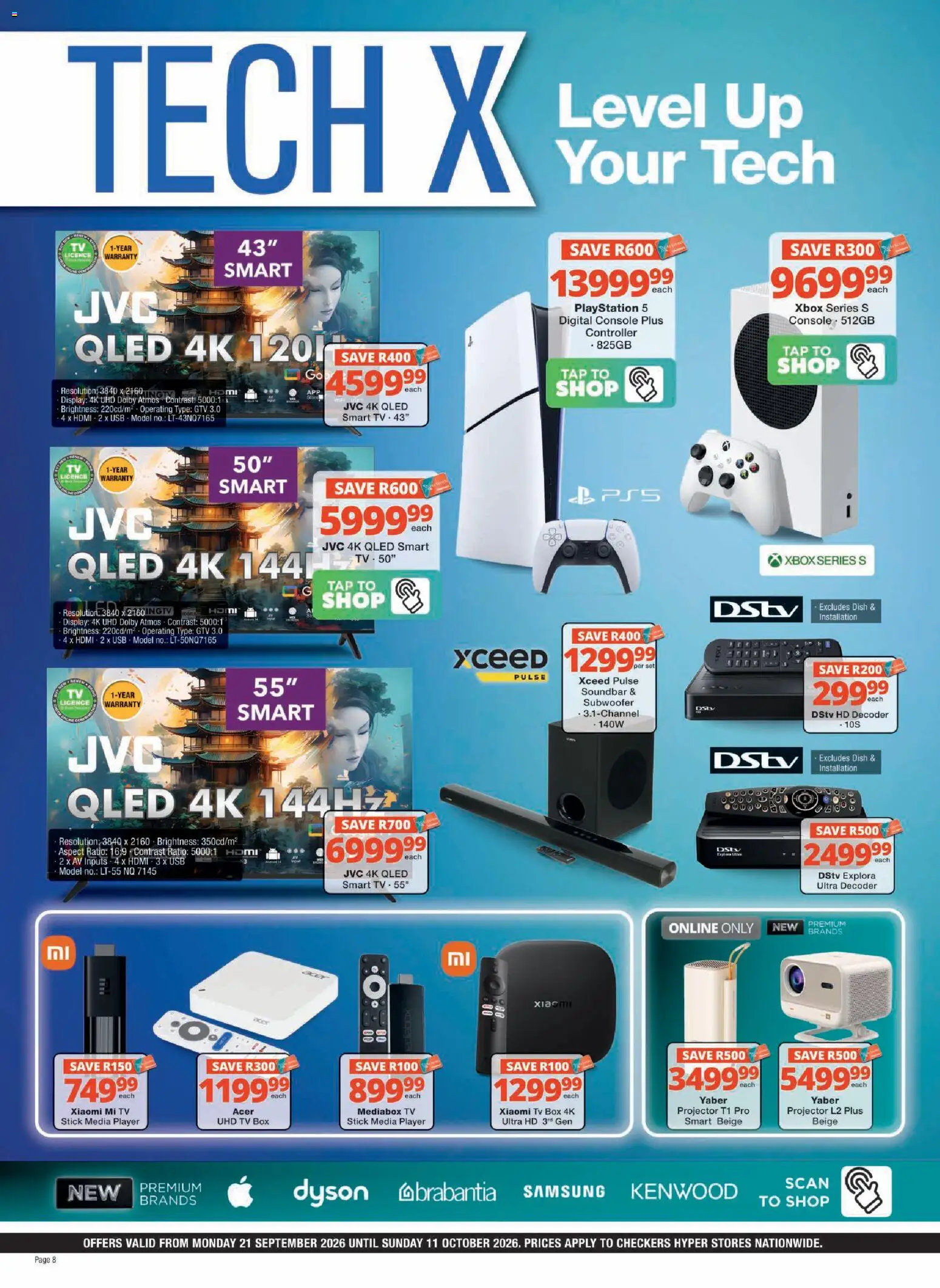 New Checkers catalogue – valid from 21/09/2026 | Page: 8 | Products: Playstation, Xbox, TV, Tap