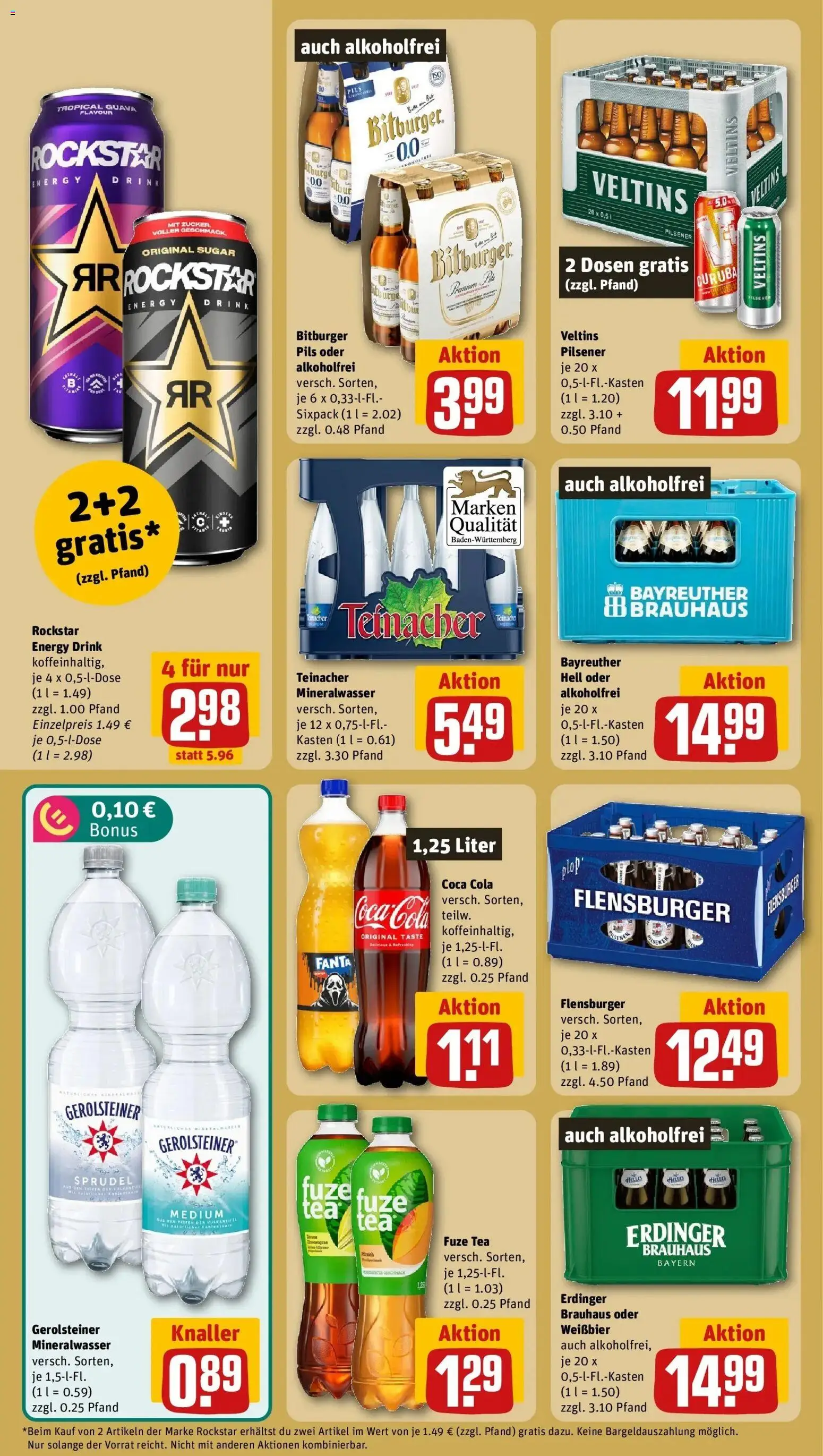 REWE Prospekt ab 07.09.2026 zum Blättern » Angebote | Seite: 18 | Produkte: Fuze tea, Coca cola, Fanta, Flensburger