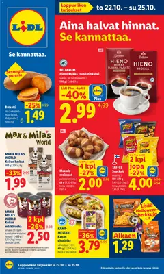Lidl-mainoslehti voimassa 22/10/2026 alkaen
