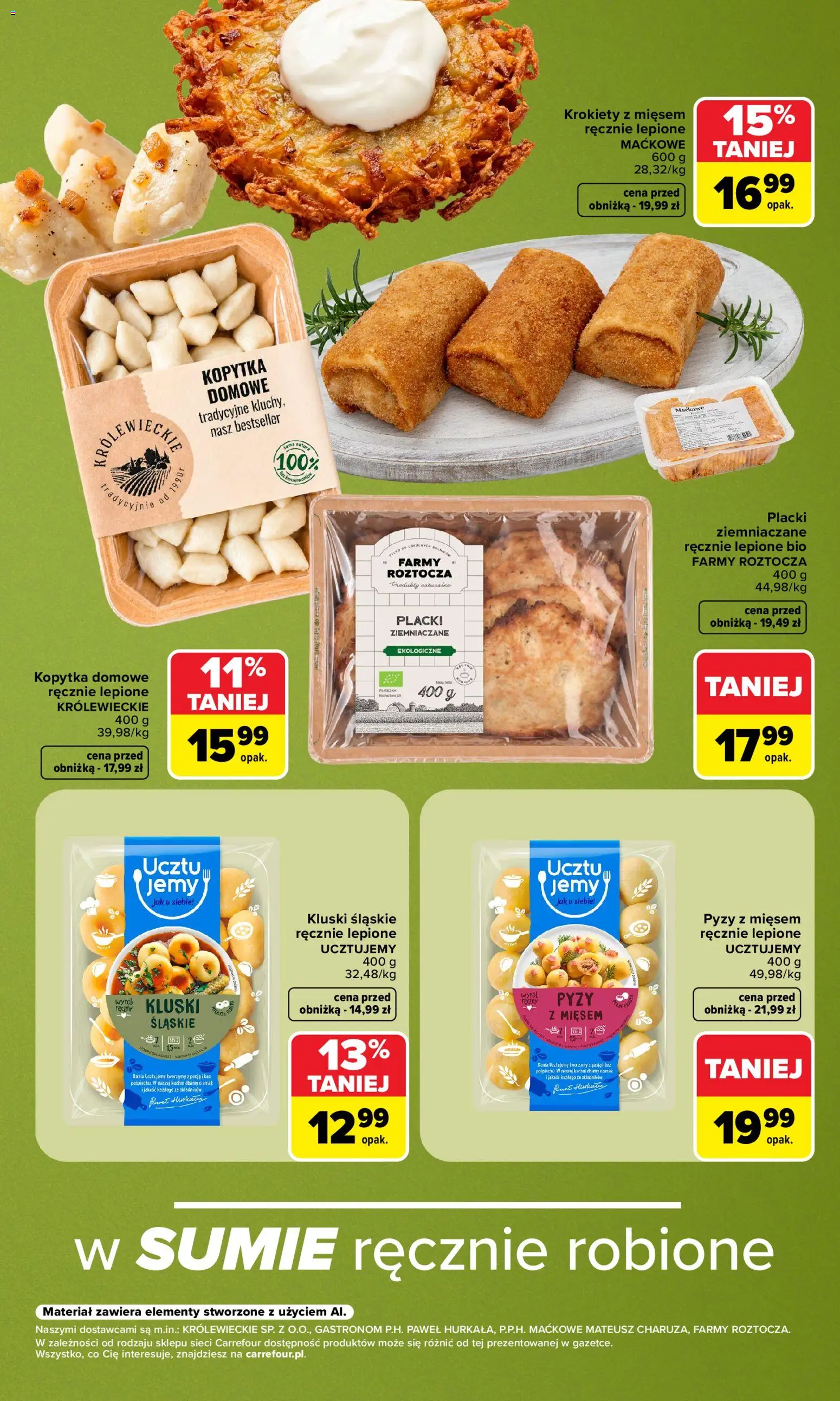 Carrefour gazetka - Targi dostawców lokalnych od 03.08.2026 | Strona: 3 | Produkty: Placki ziemniaczane, Krokiety, Kluski śląskie, Kopytka