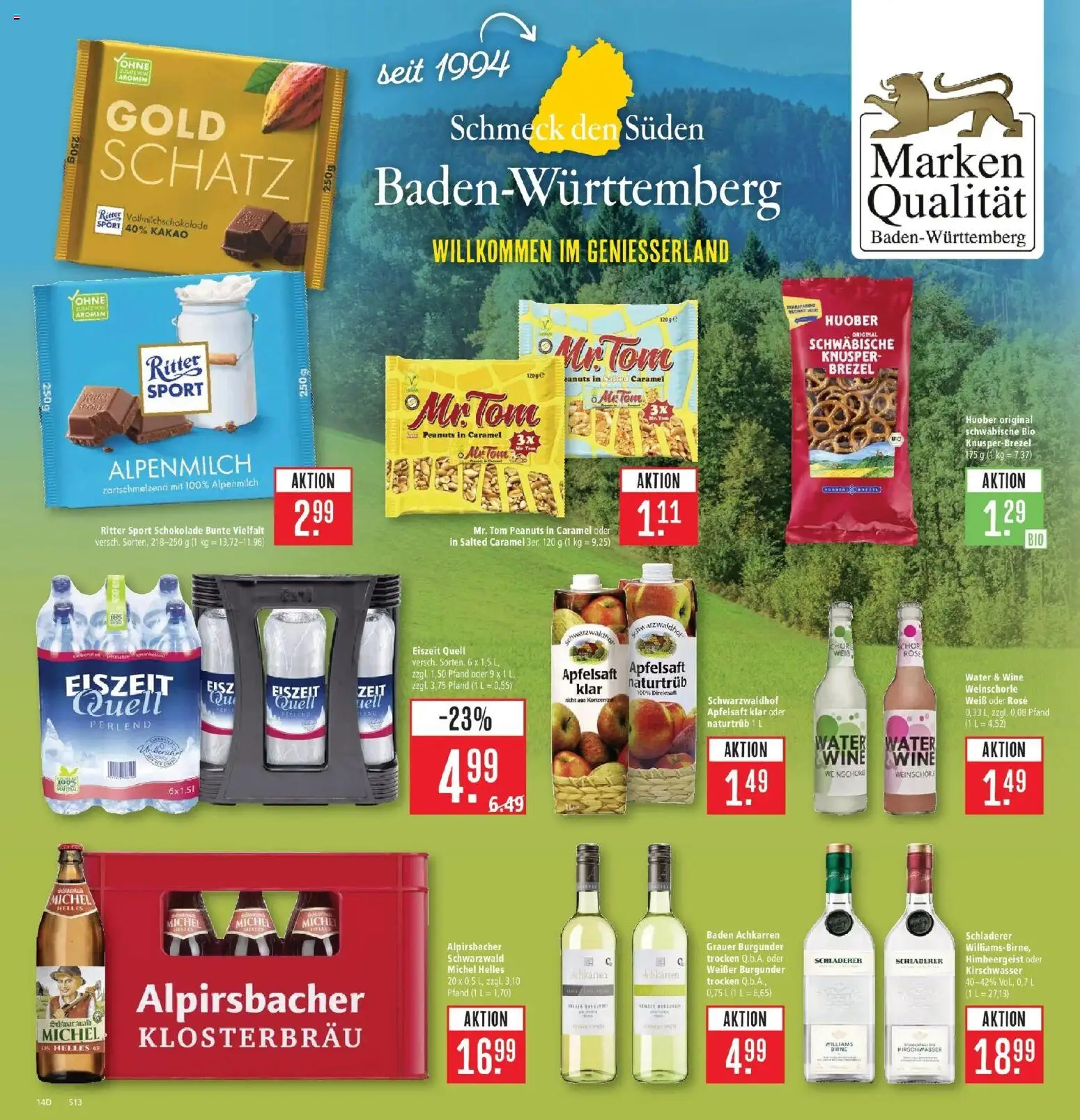 Marktkauf Prospekt Weil Am Rhein (ab 14.09.2026) » Angebote online | Seite: 16 | Produkte: Schokolade, Ritter sport, Apfelsaft, Weinschorle