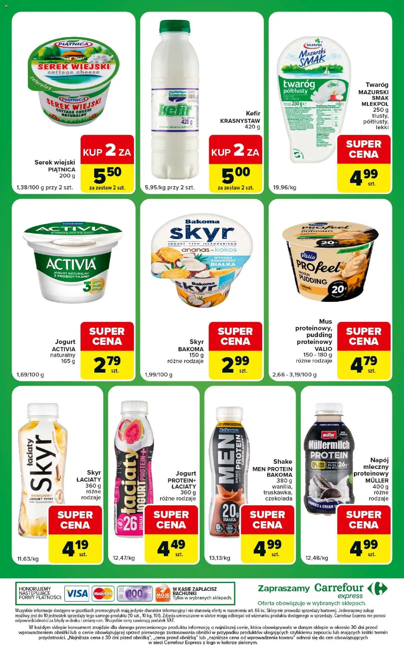 Carrefour gazetka - Express od 09.06.2026 | Strona: 8 | Produkty: Twaróg półtłusty, Serek, Jogurt pitny, Jogurt naturalny