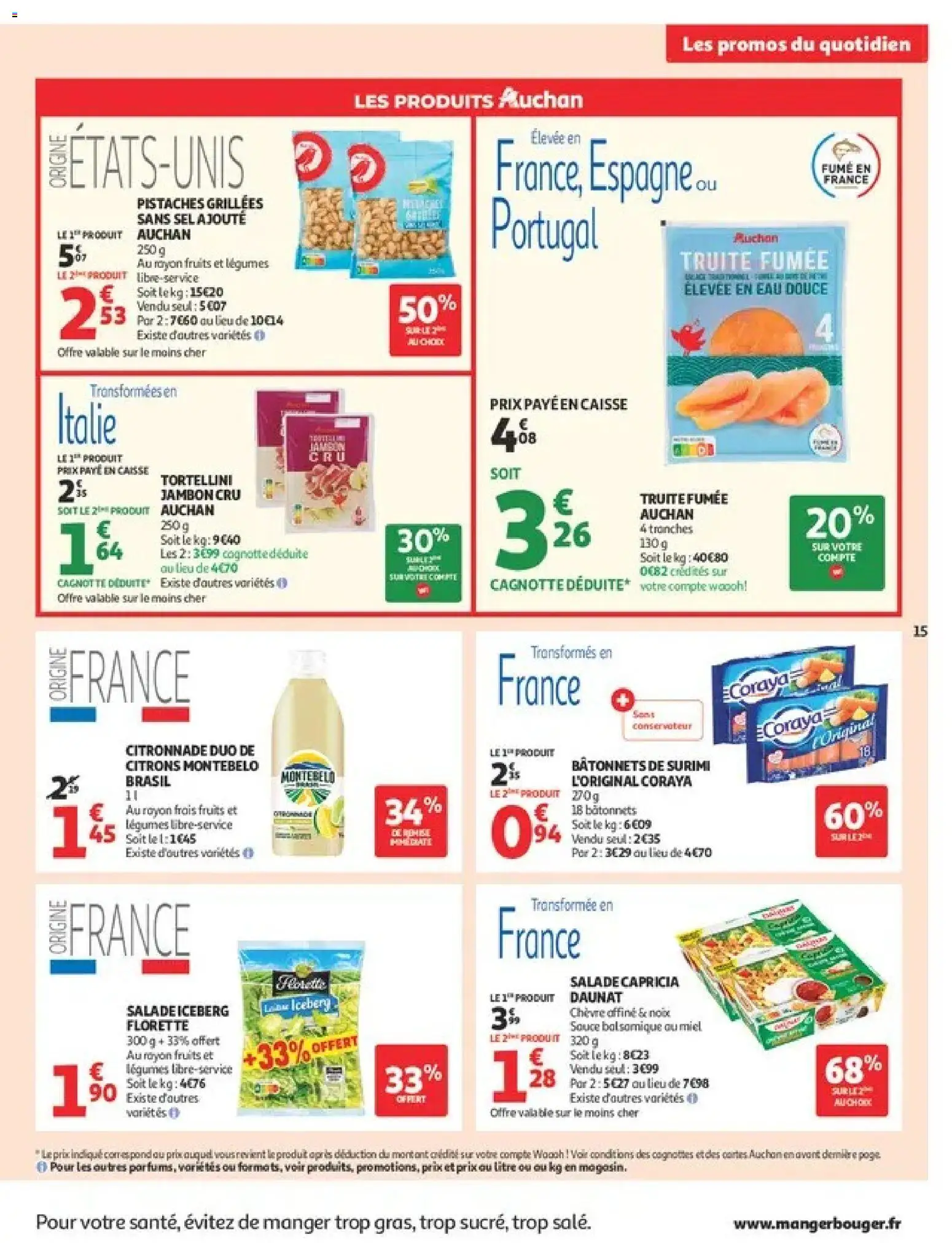 {H1} | Page: 15 | Produits: Salade, Jambon Cru, Pistaches, Noix