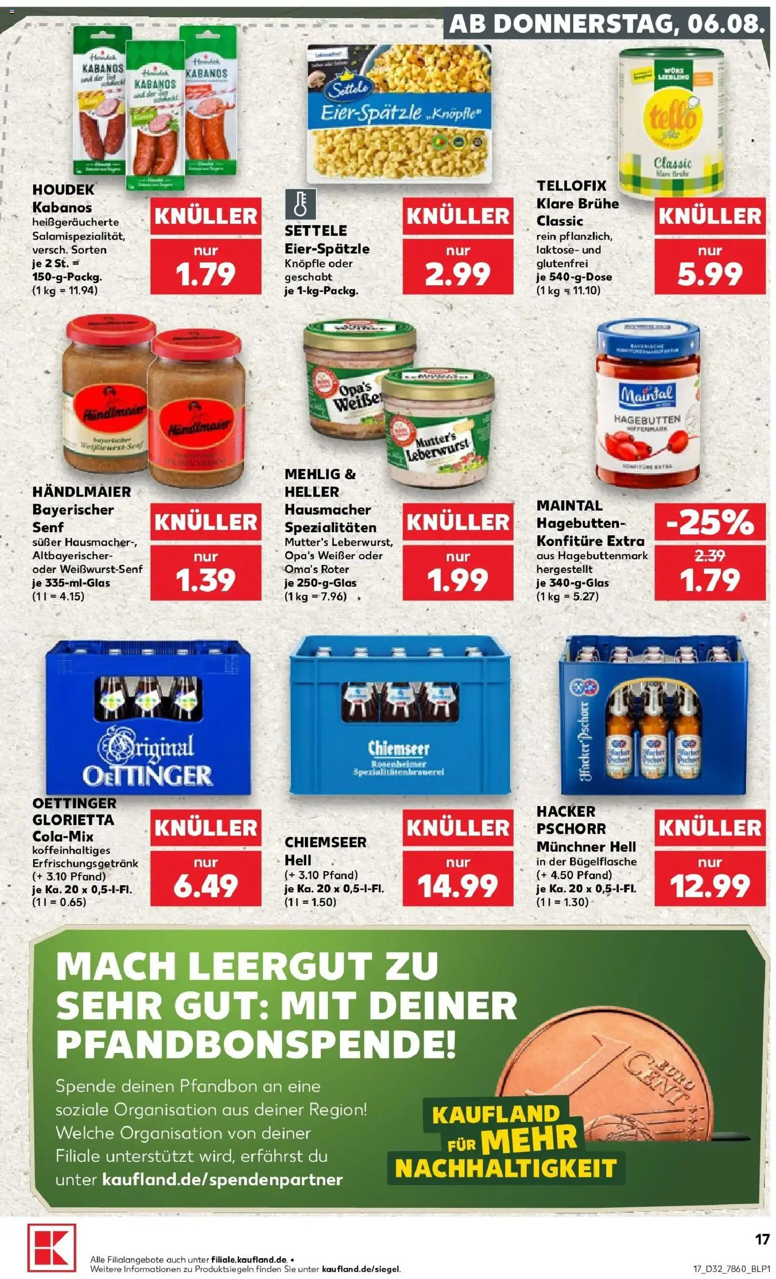 Prospekt Kaufland ab 06.08.2026 » Angebote Online zum Blättern | Seite: 17 | Produkte: Spezialitäten, Oettinger, Brühe