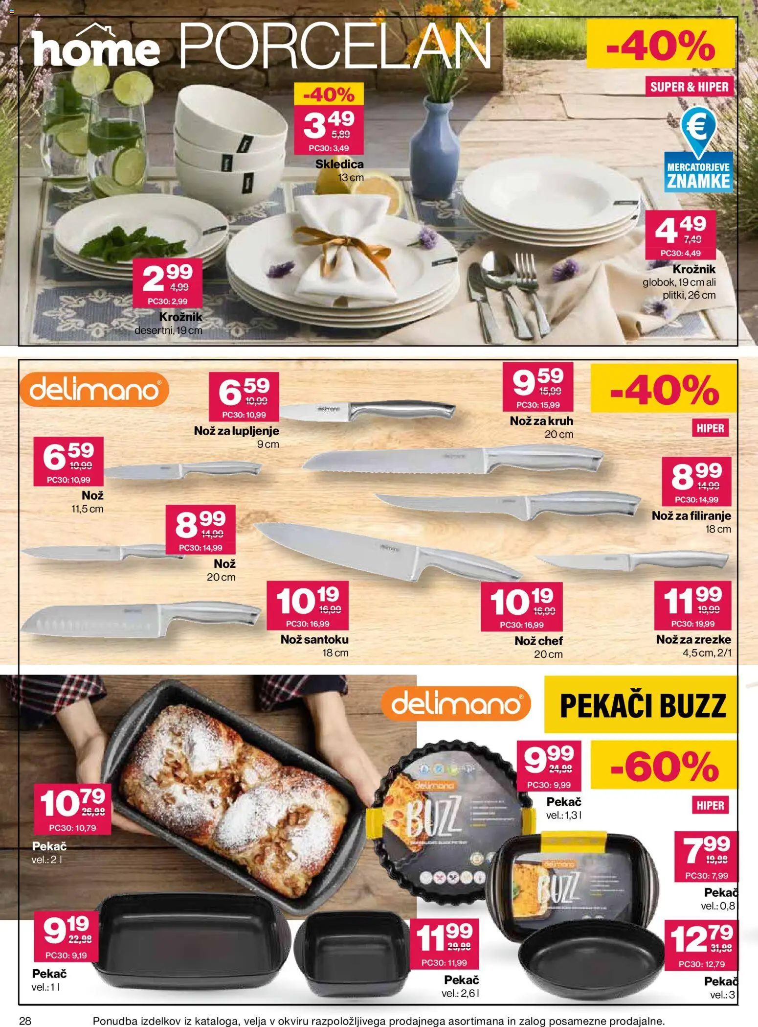 Novi Mercator katalog ponudbe – veljaven od 13.08.2026 | Stran: 28 | Izdelki: Nož, Kruh