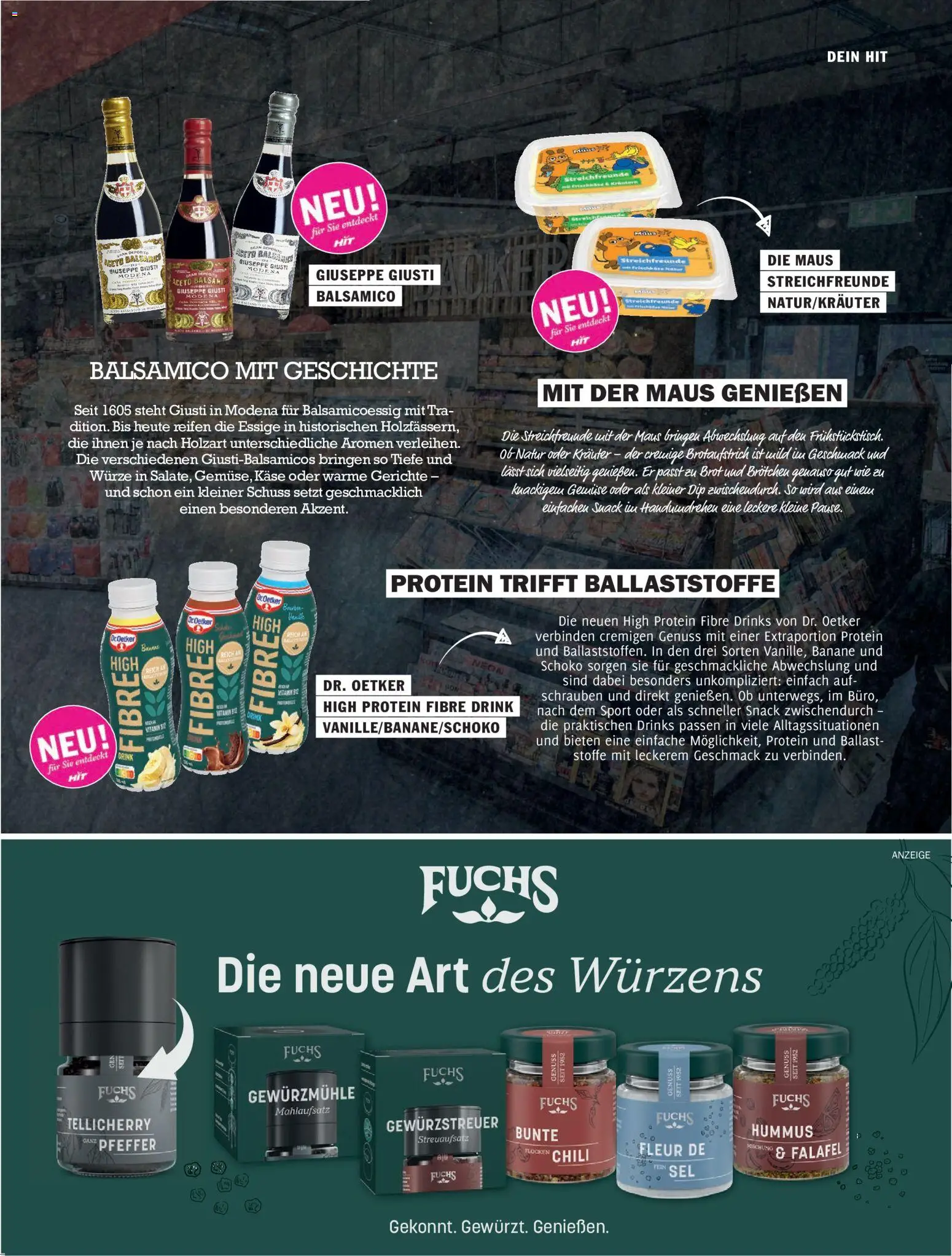 HIT pures Leben 04/2026 – gültig ab 06.10.2026 | Seite: 15 | Produkte: Balsamico, Chili, Hummus, Maus