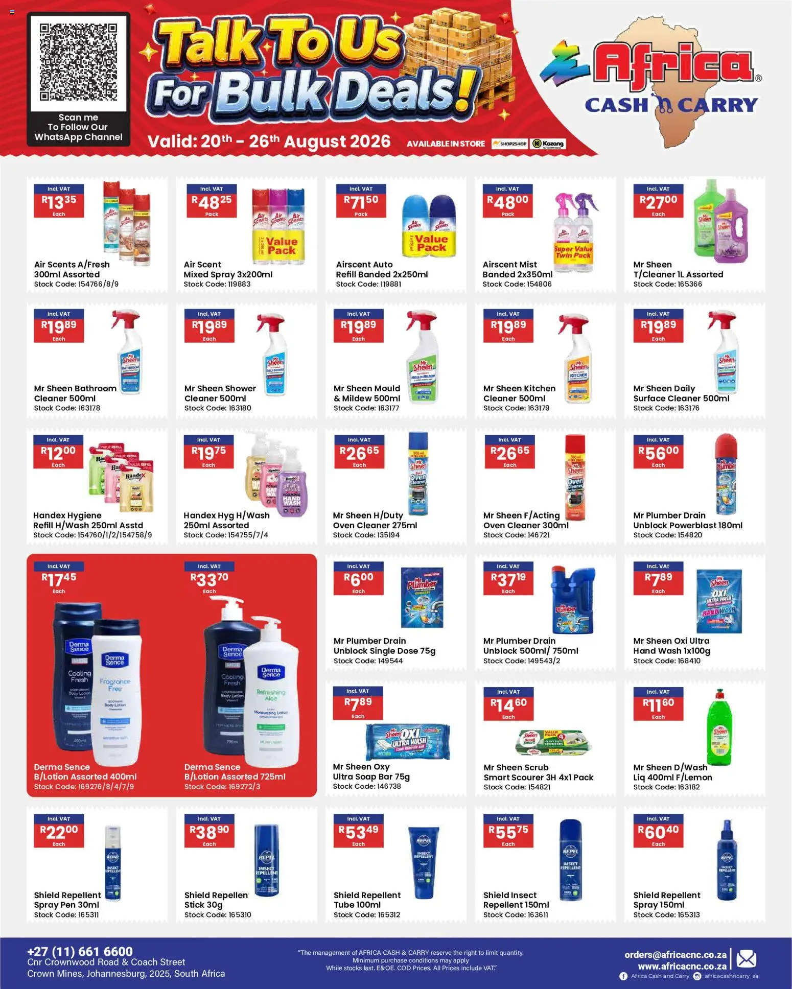 New Africa Cash & Carry catalogue – valid from 20/08/2026 | Page: 76 | Products: Oven, Stock, Scrub, Lotion