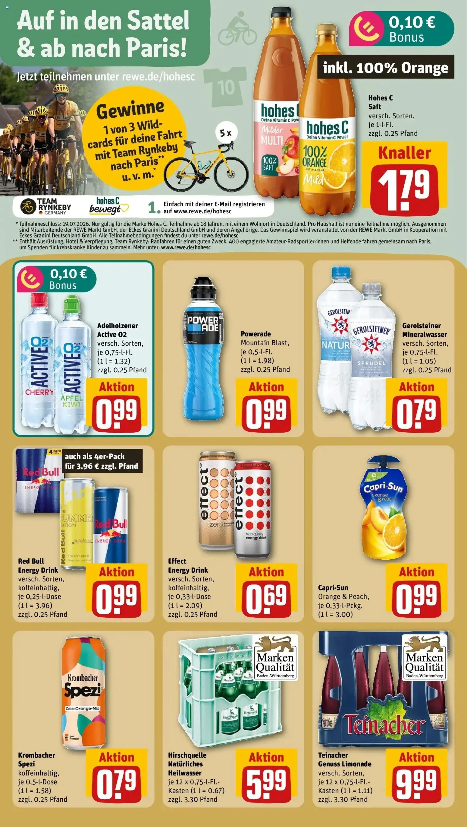 Rewe Prospekt Plochingen – gültig ab 13.07.2026 | Seite: 18 | Produkte: Limonade, Mineralwasser, Powerade, Krombacher