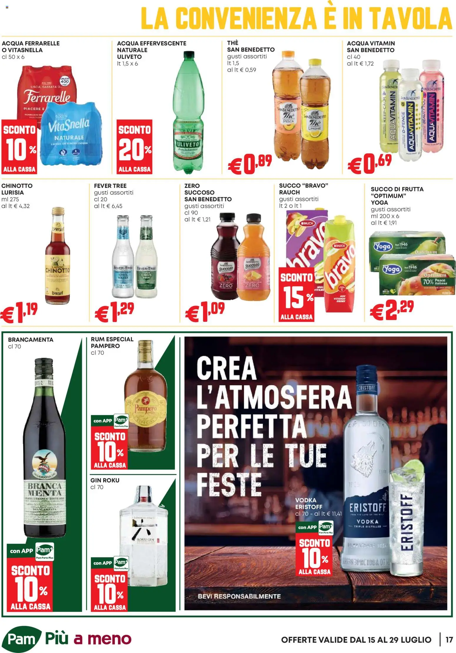 Volantino PAM del 16/07/2026 | Pagina: 17 | Prodotti: Succo, Chinotto, Menta, Succo di frutta