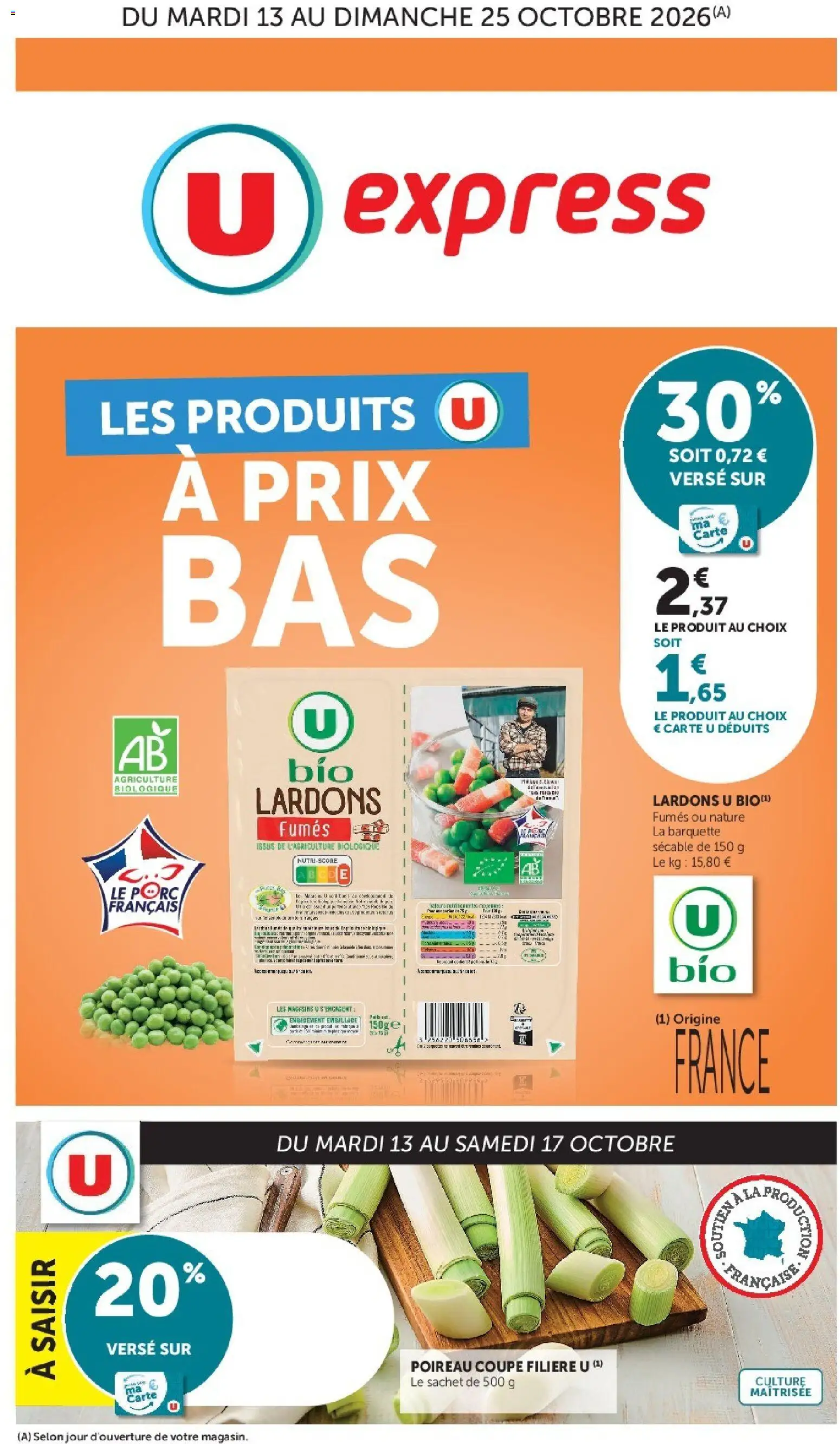 {H1} | Page: 1 | Produits: Poireau, Lardons, Porc