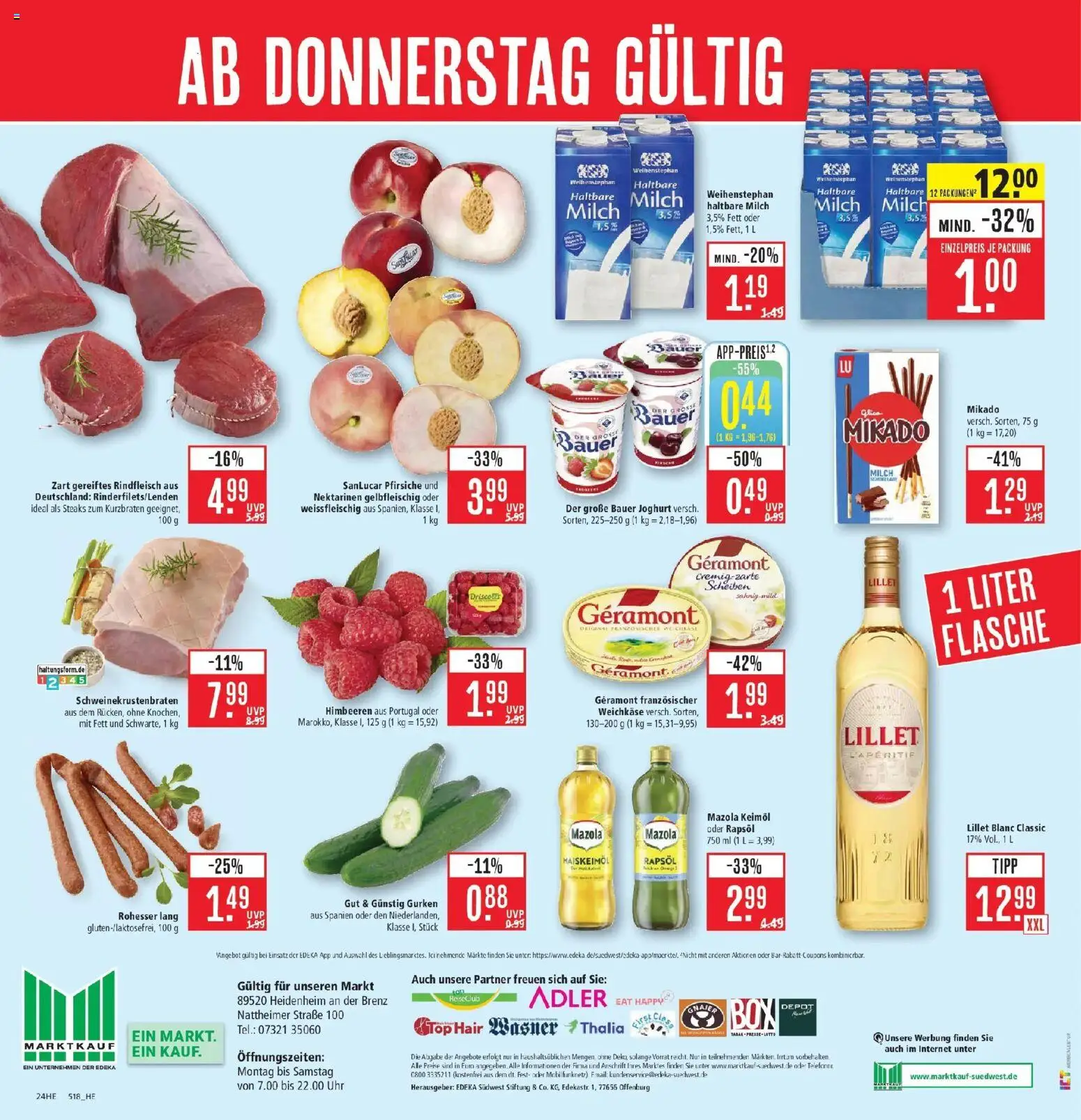Marktkauf Prospekt Heidenheim (ab 07.09.2026) » Angebote online | Seite: 28 | Produkte: Himbeeren, Nektarinen, Rindfleisch, Gurken