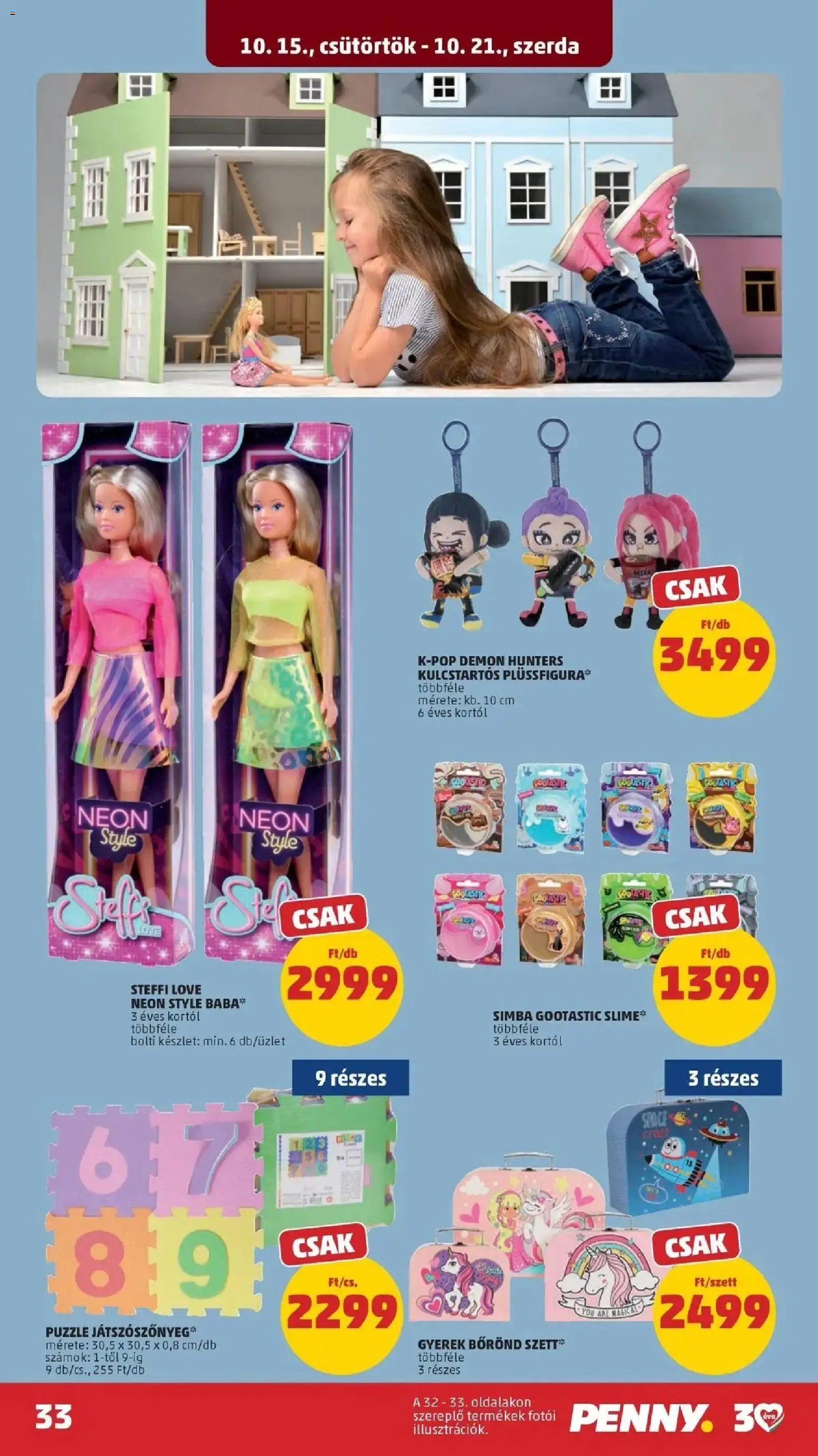 PENNY aktuális akciós újság: 2026.10.14.-tól lapozható | Oldal: 33 | Termékek: Bőrönd, Puzzle, Slime, Baba